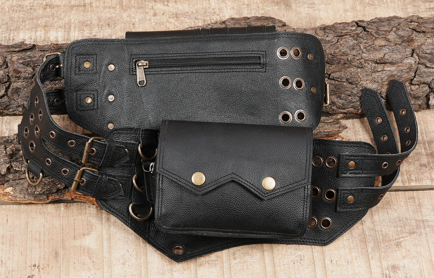 Handcrafted Leather Belt West Pouch for Unisex