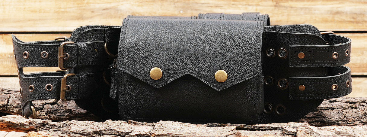 Handcrafted Leather Belt West Pouch for Unisex