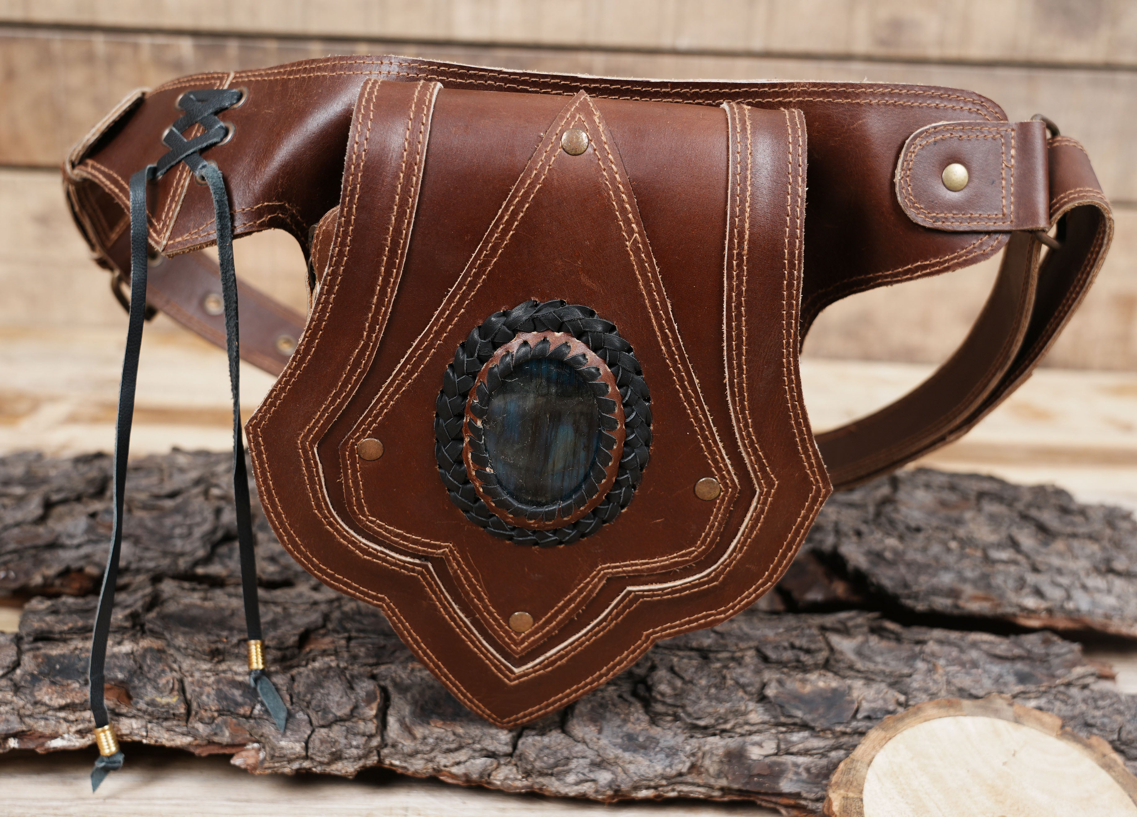 Handmade Leather Hip Bag ||  Festival Hip Bag  ||