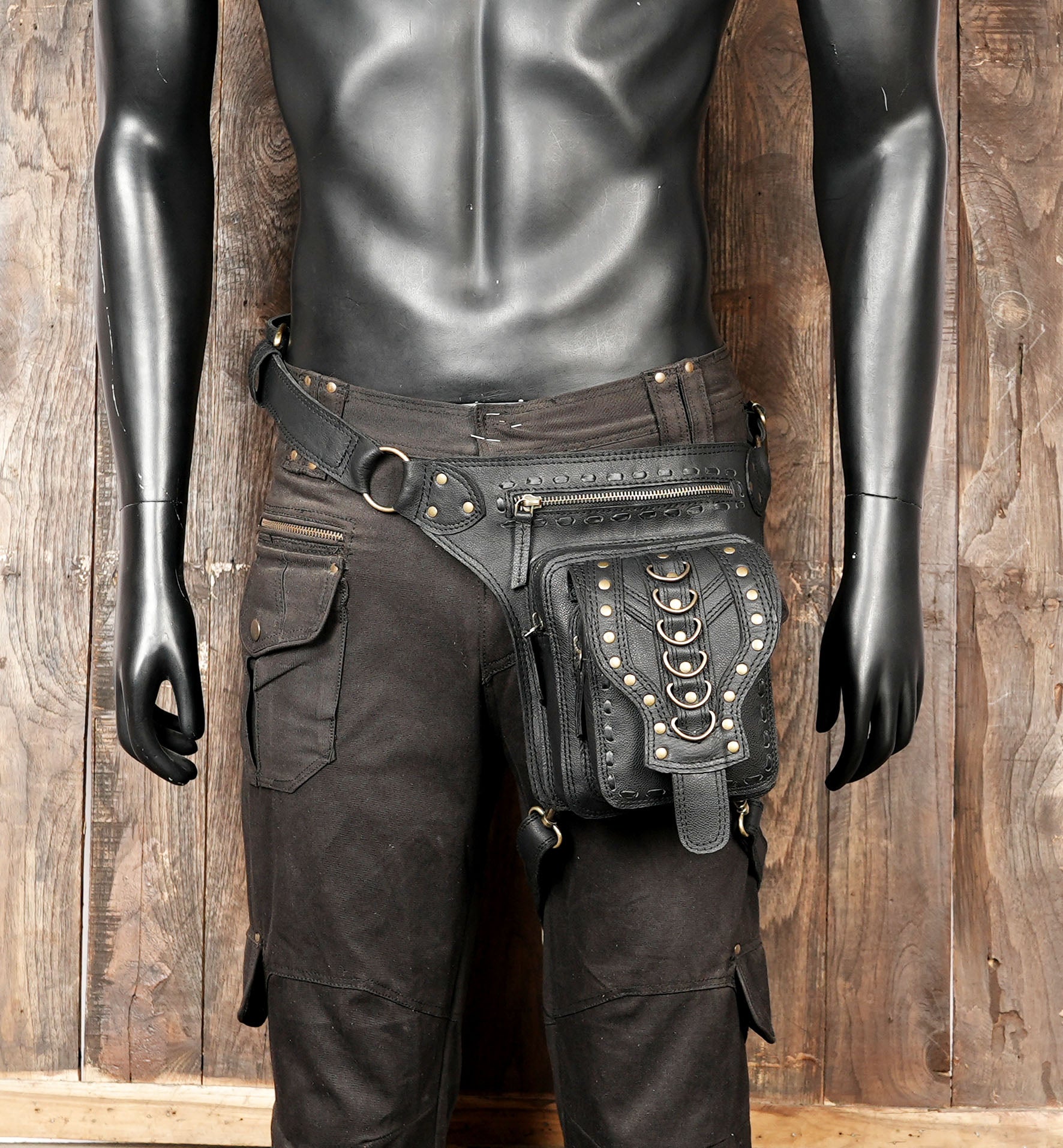 Leather waist thigh utility belt for men and women