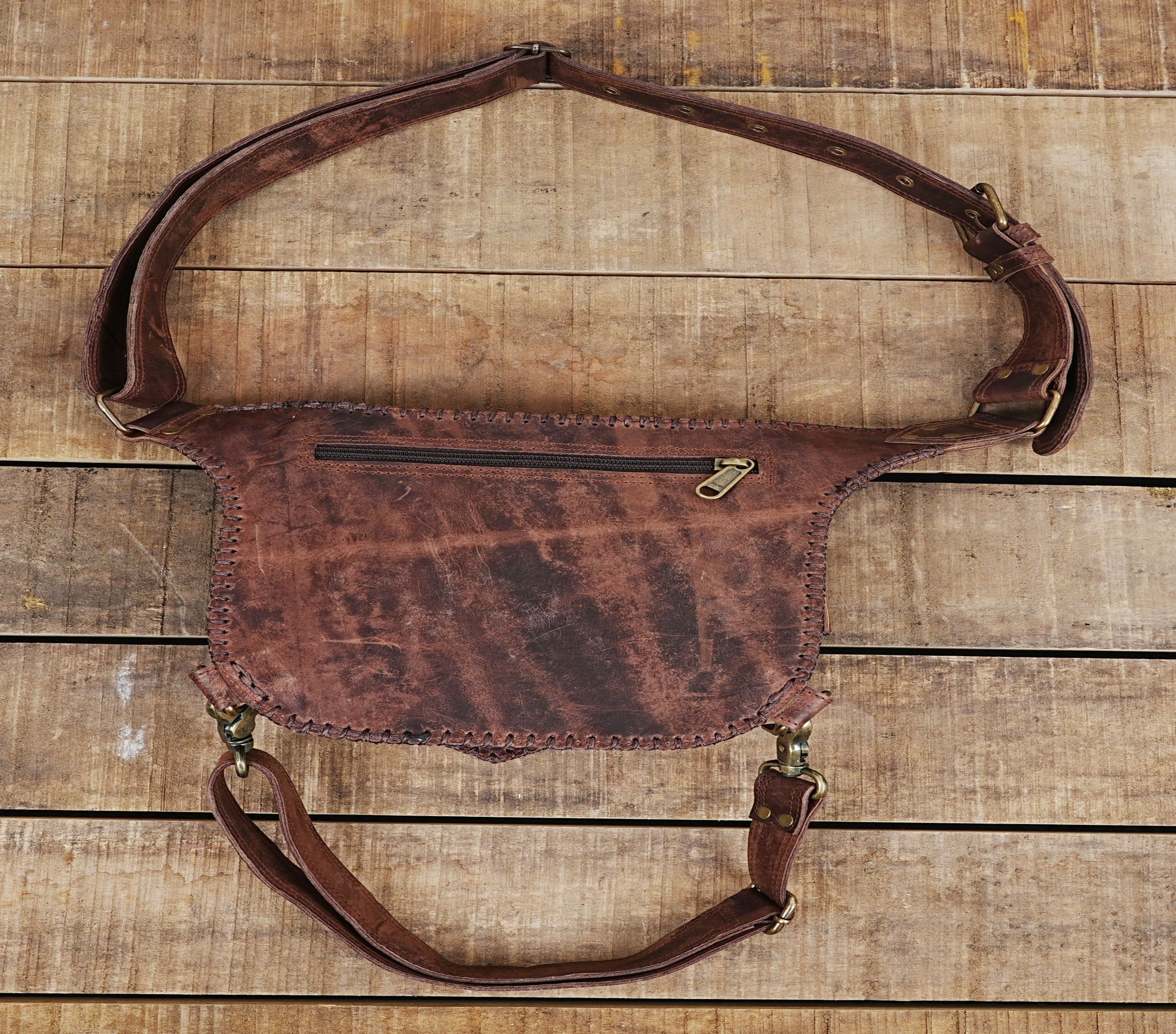 Leather  Bag, Burning Man Leather  Belt, Utility Harness, Festival Belt,