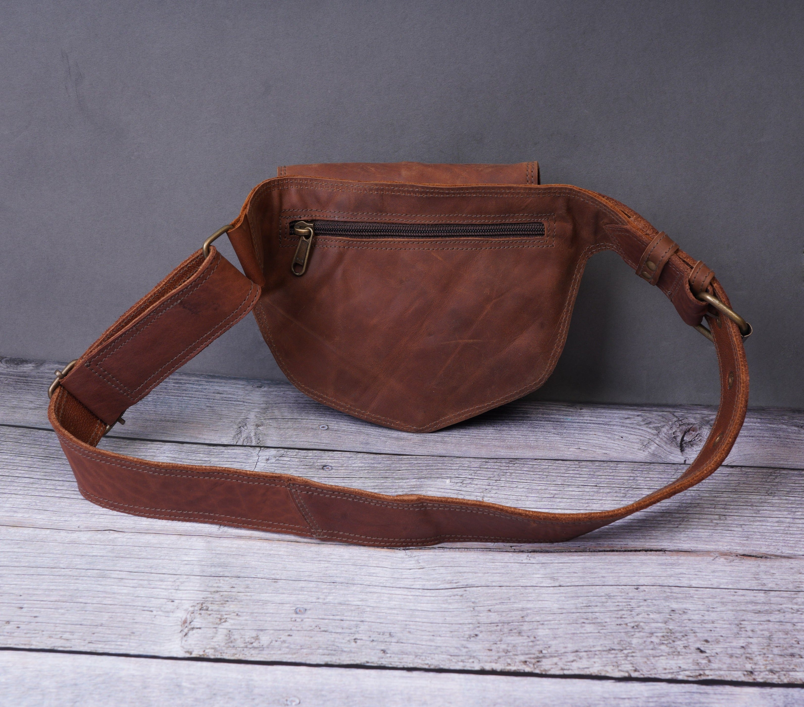 Handmade Bag Leather Hip Bag Festival Hip Bag for unisex