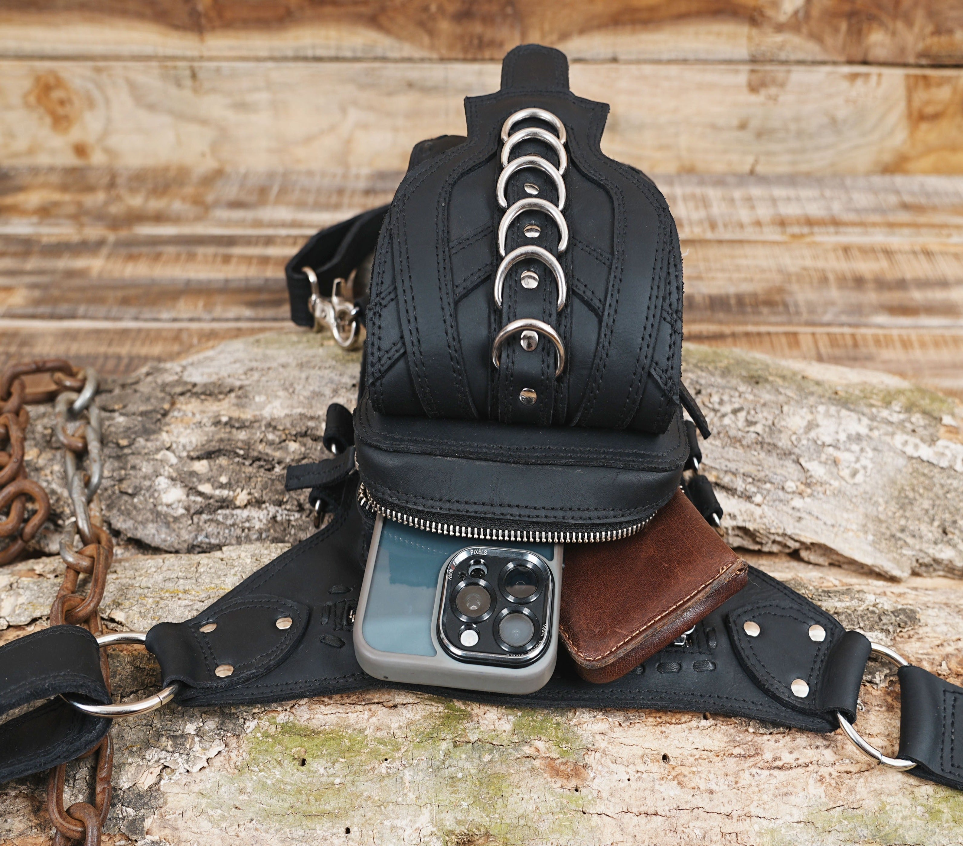 Handmade Leather Utility | Festival Pocket Belt | Travel Hip Belt |