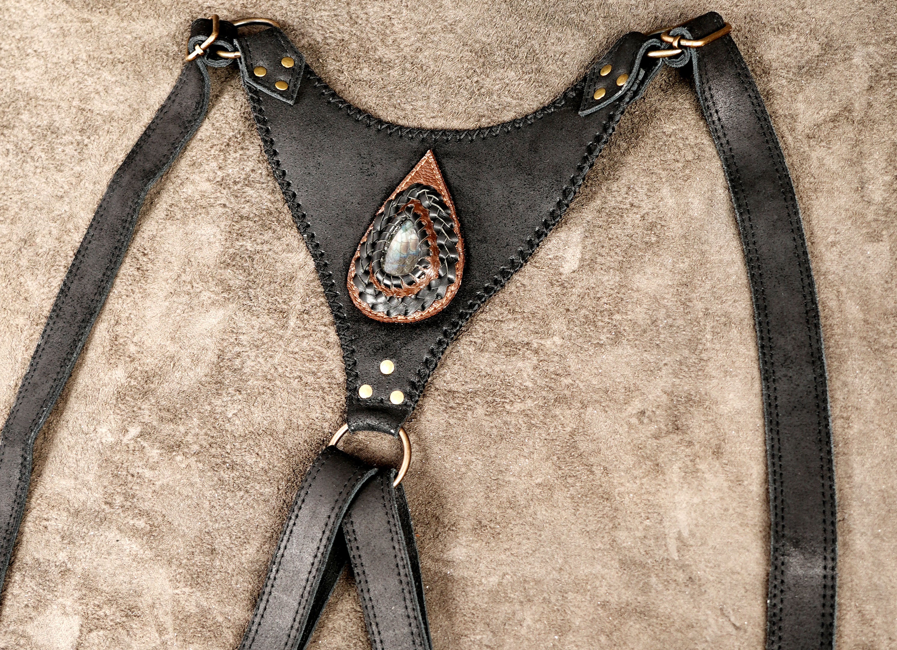Handmade Leather Utility Harness Bag for Travel