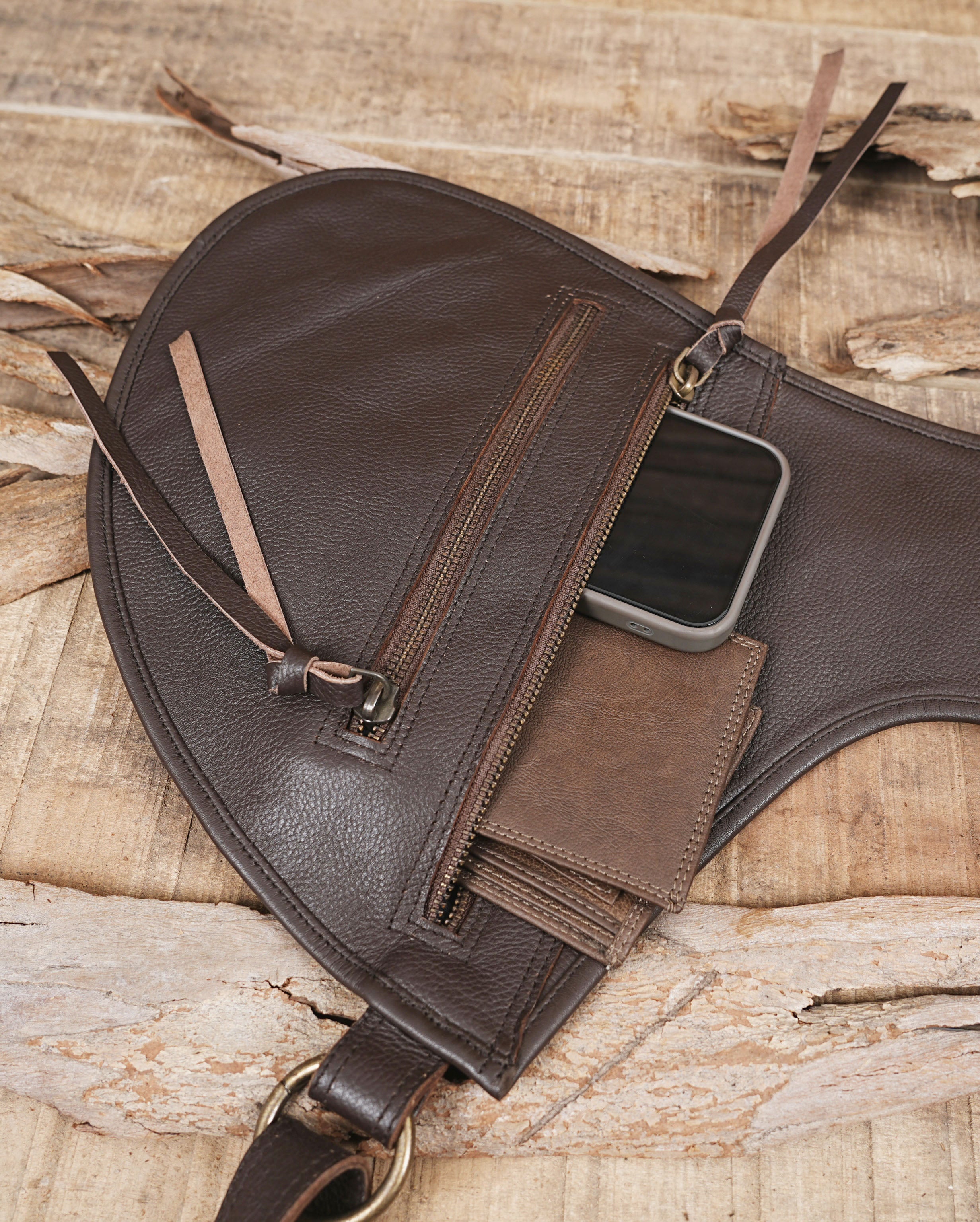 Leather Holster Bag, Leather Holster Belt, Festival Belt, Pocket Holster