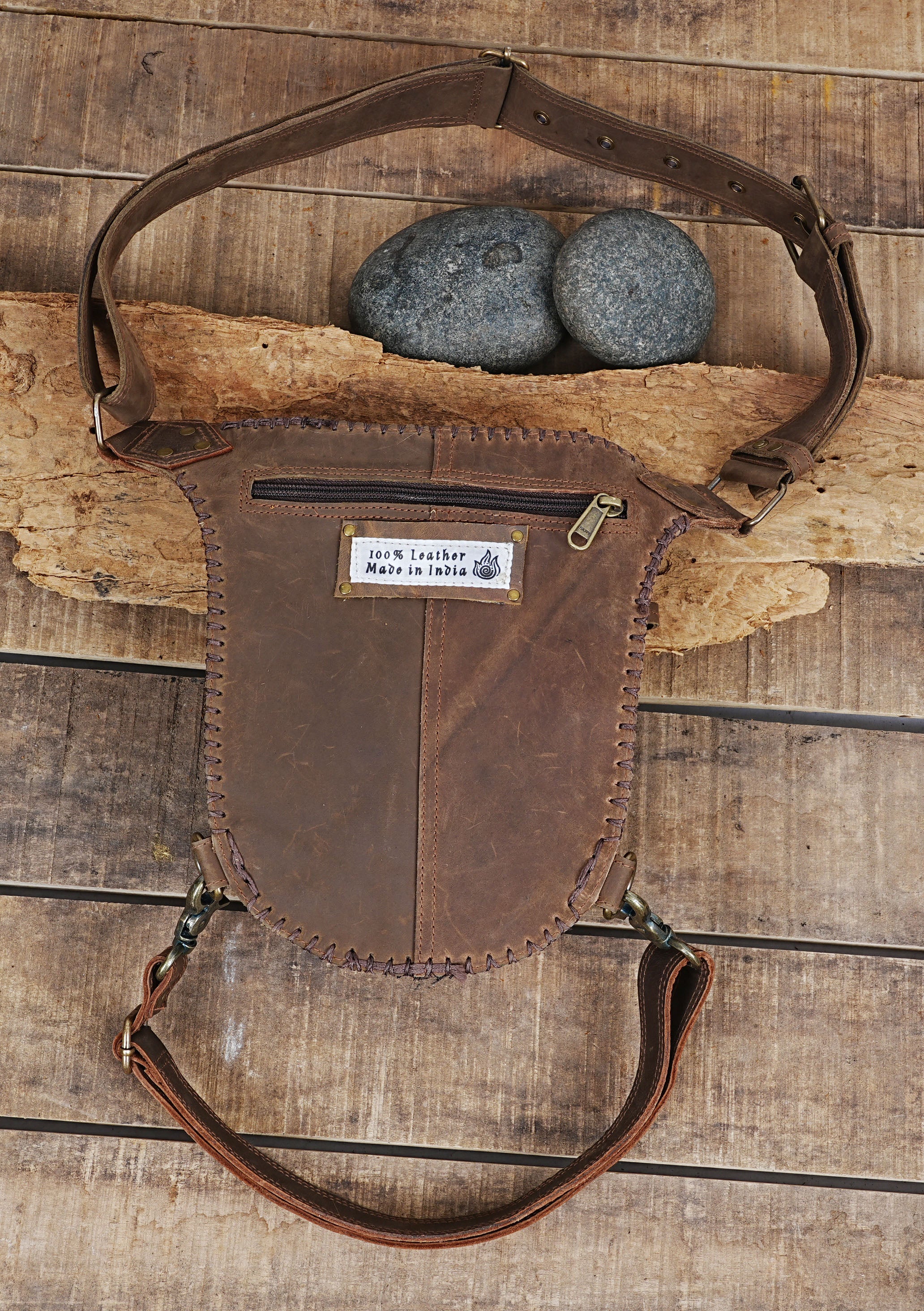 Festival Pocket Belt | Travel Belt Handmade |  Adjustable Belt | Leather Hip Belt bag