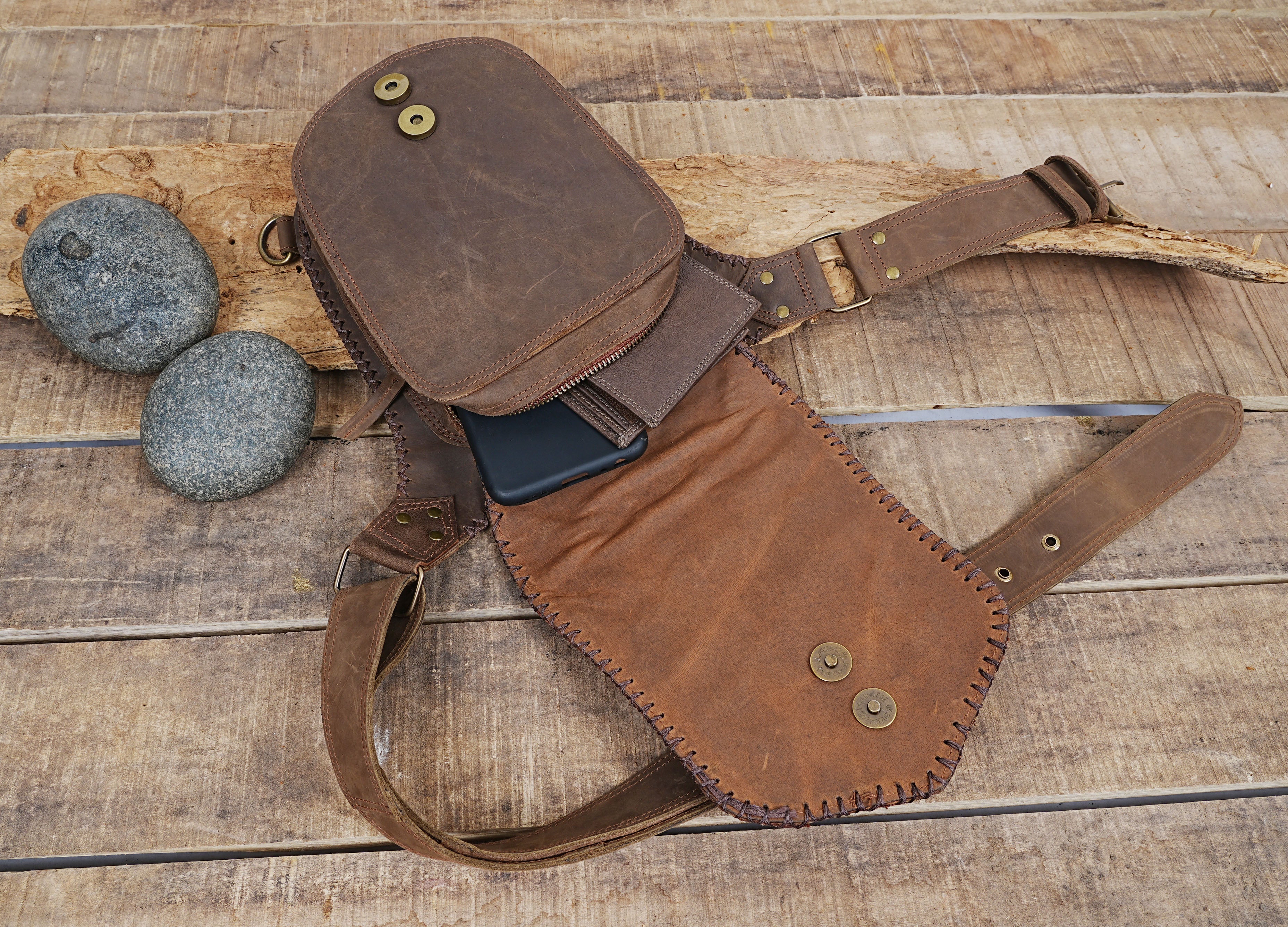 Festival Pocket Belt | Travel Belt Handmade |  Adjustable Belt | Leather Hip Belt bag