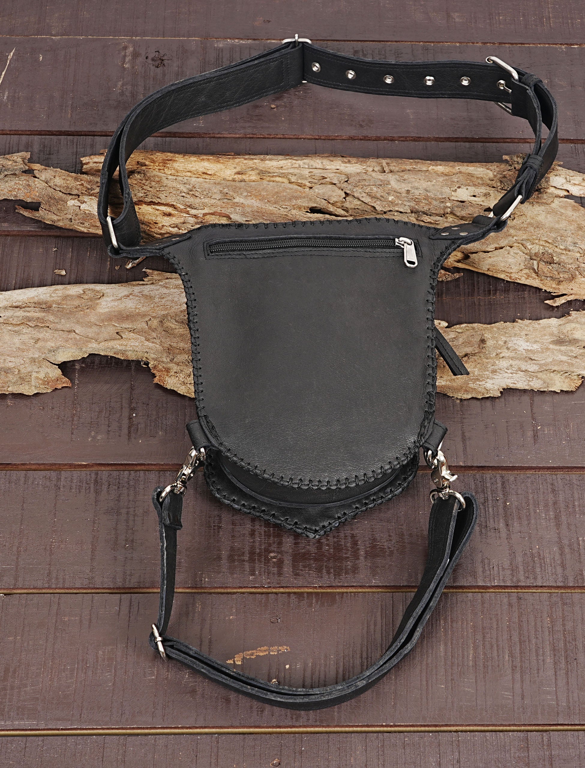 Festival Pocket Belt | Travel Belt Handmade |  Adjustable Belt | Leather Hip Belt bag