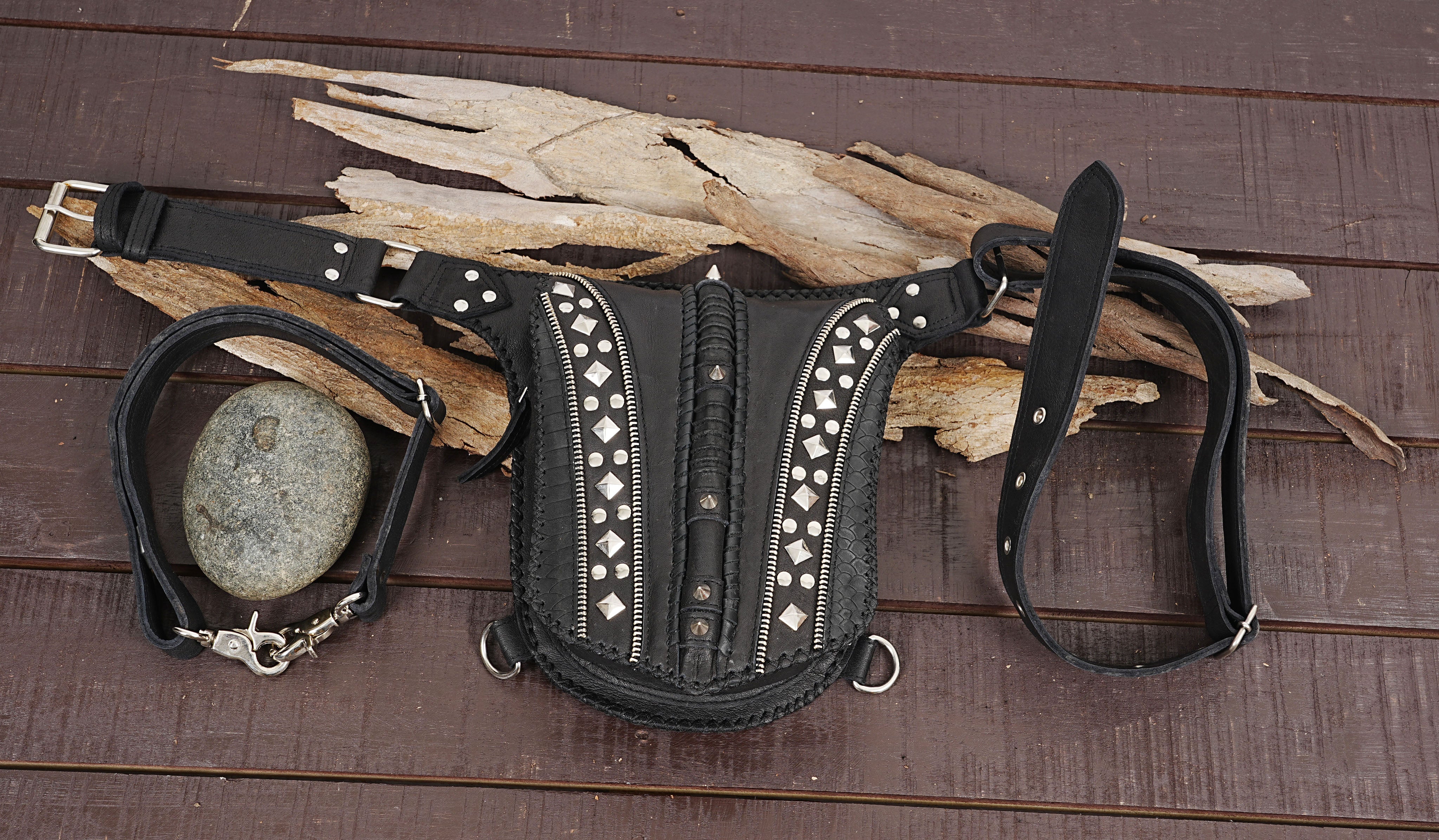 Festival Pocket Belt | Travel Belt Handmade |  Adjustable Belt | Leather Hip Belt bag