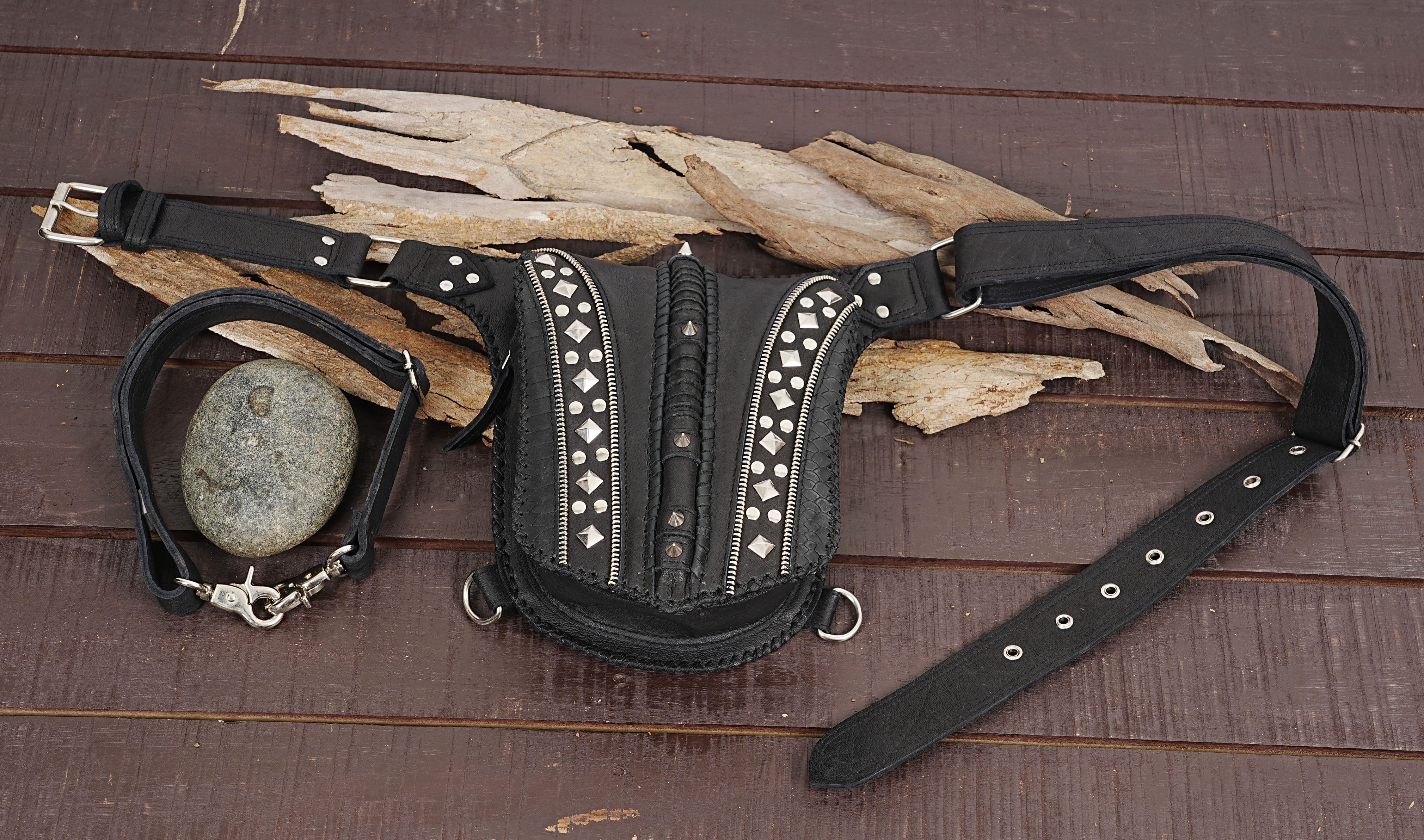 Festival Pocket Belt | Travel Belt Handmade |  Adjustable Belt | Leather Hip Belt bag