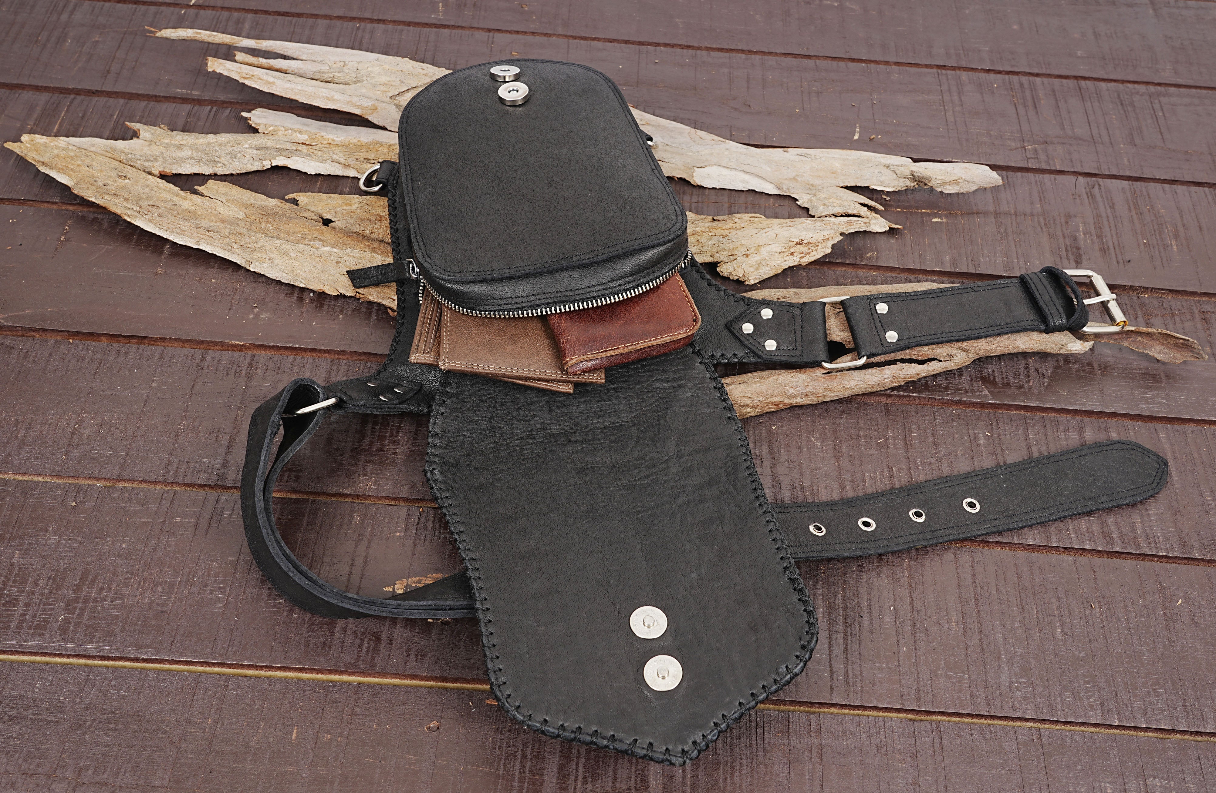 Festival Pocket Belt | Travel Belt Handmade |  Adjustable Belt | Leather Hip Belt bag