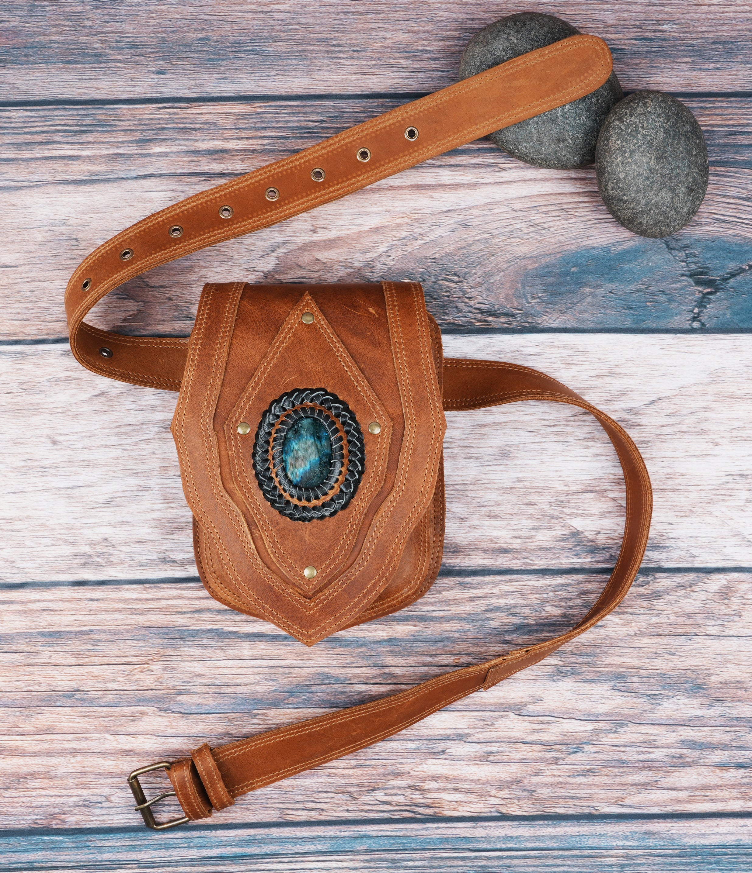 Leather Festival Utility Belt  || Leather Pocket Belt | Travel Belt | Adjustable Belt | Leather Hip Belt bag