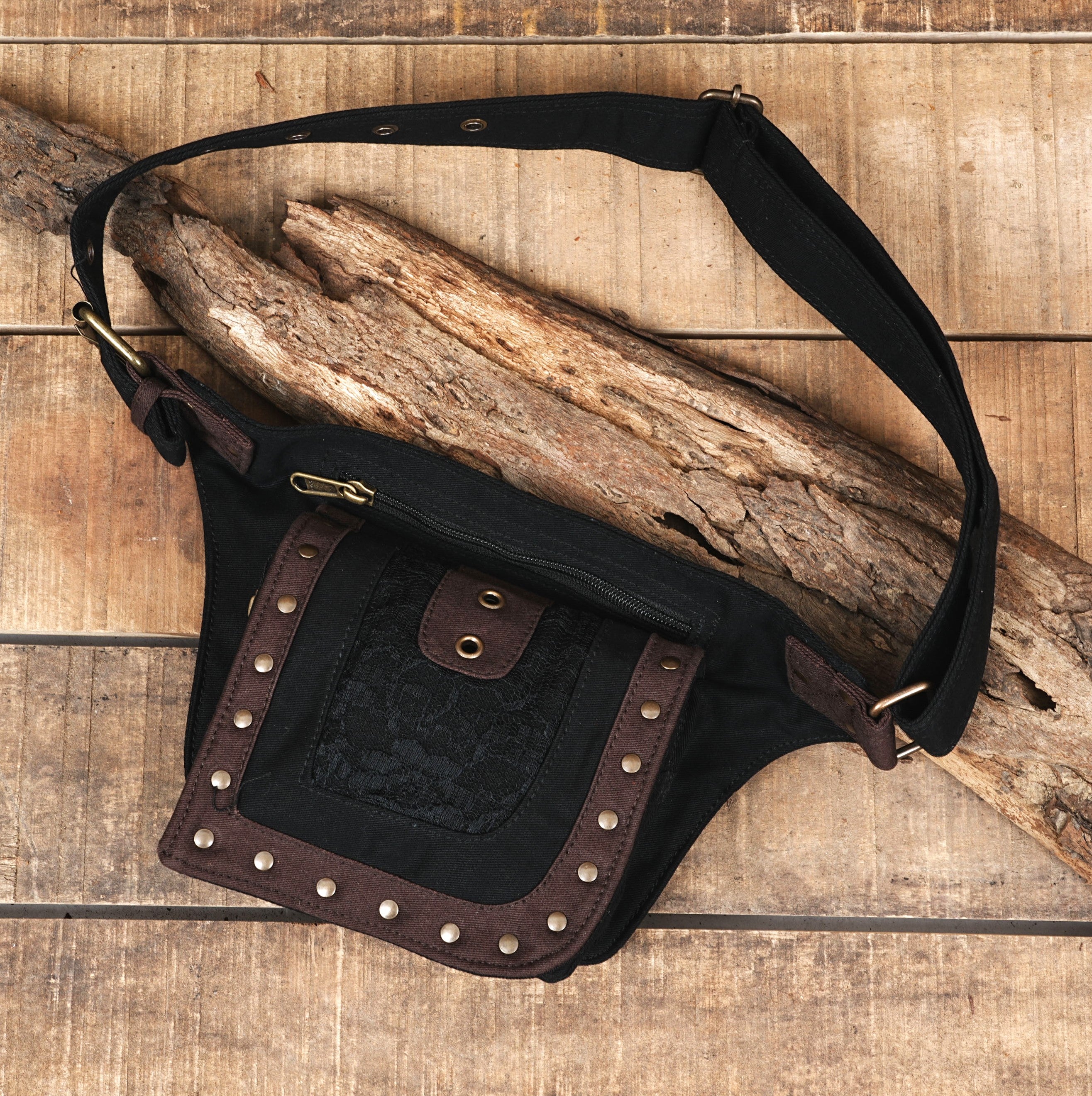 BLACK -BROWN DESIGN COTTON WAIST BELT BAG || MIX COLOR FESTIVAL MONEY POUCH || FOR WOMEN & MEN || DESIGNER COTTON BELT BAG ||