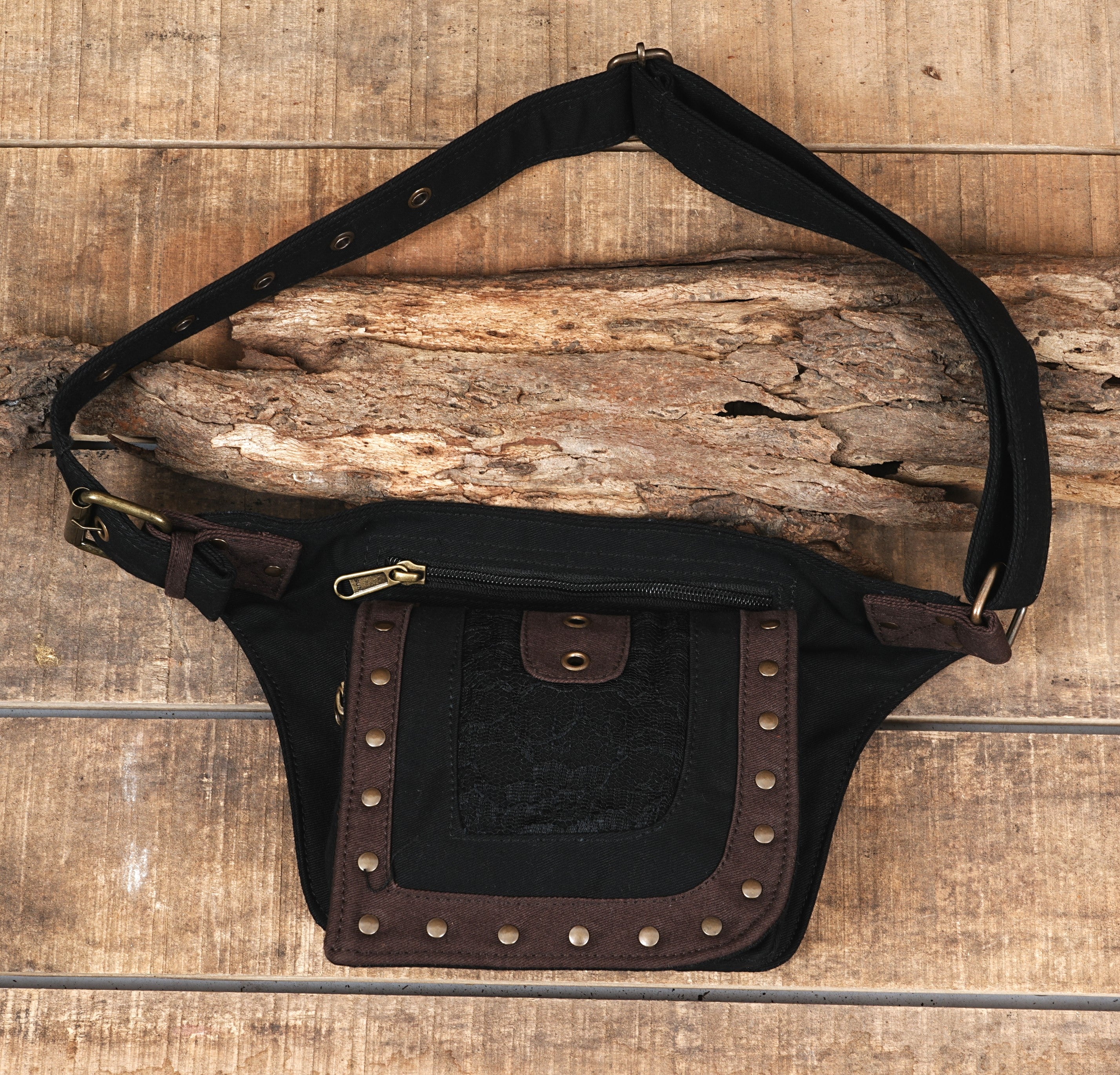 BLACK -BROWN DESIGN COTTON WAIST BELT BAG || MIX COLOR FESTIVAL MONEY POUCH || FOR WOMEN & MEN || DESIGNER COTTON BELT BAG ||