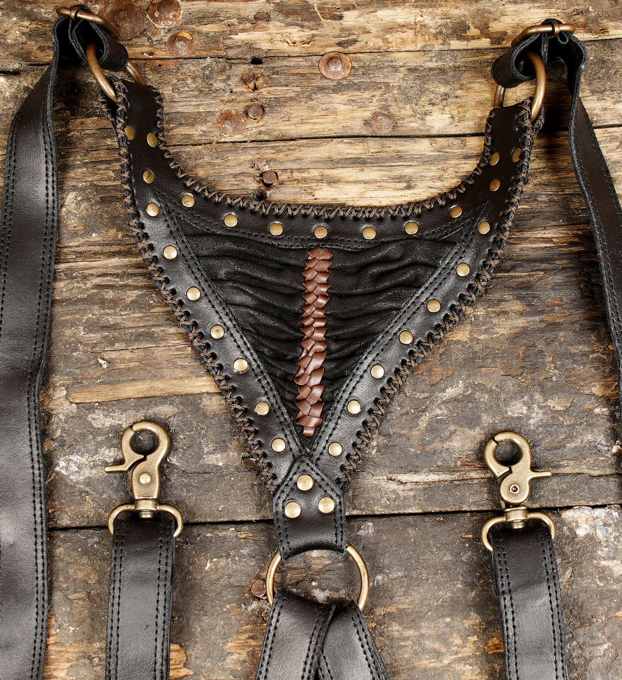 Leather Holster with Brass Accents and Customizable Straps 50% Off worldwide free shipping