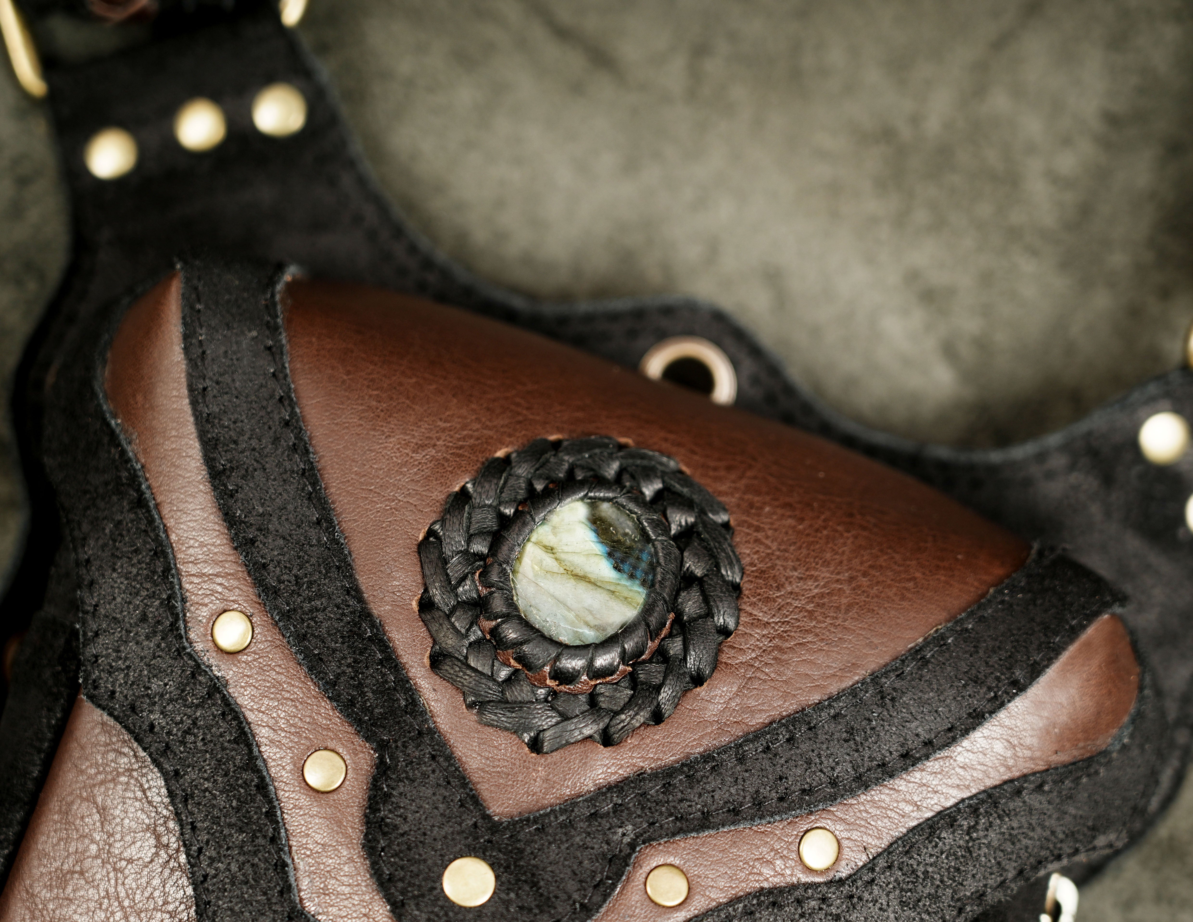 Brown Leather Double Pocket Shoulder Holster