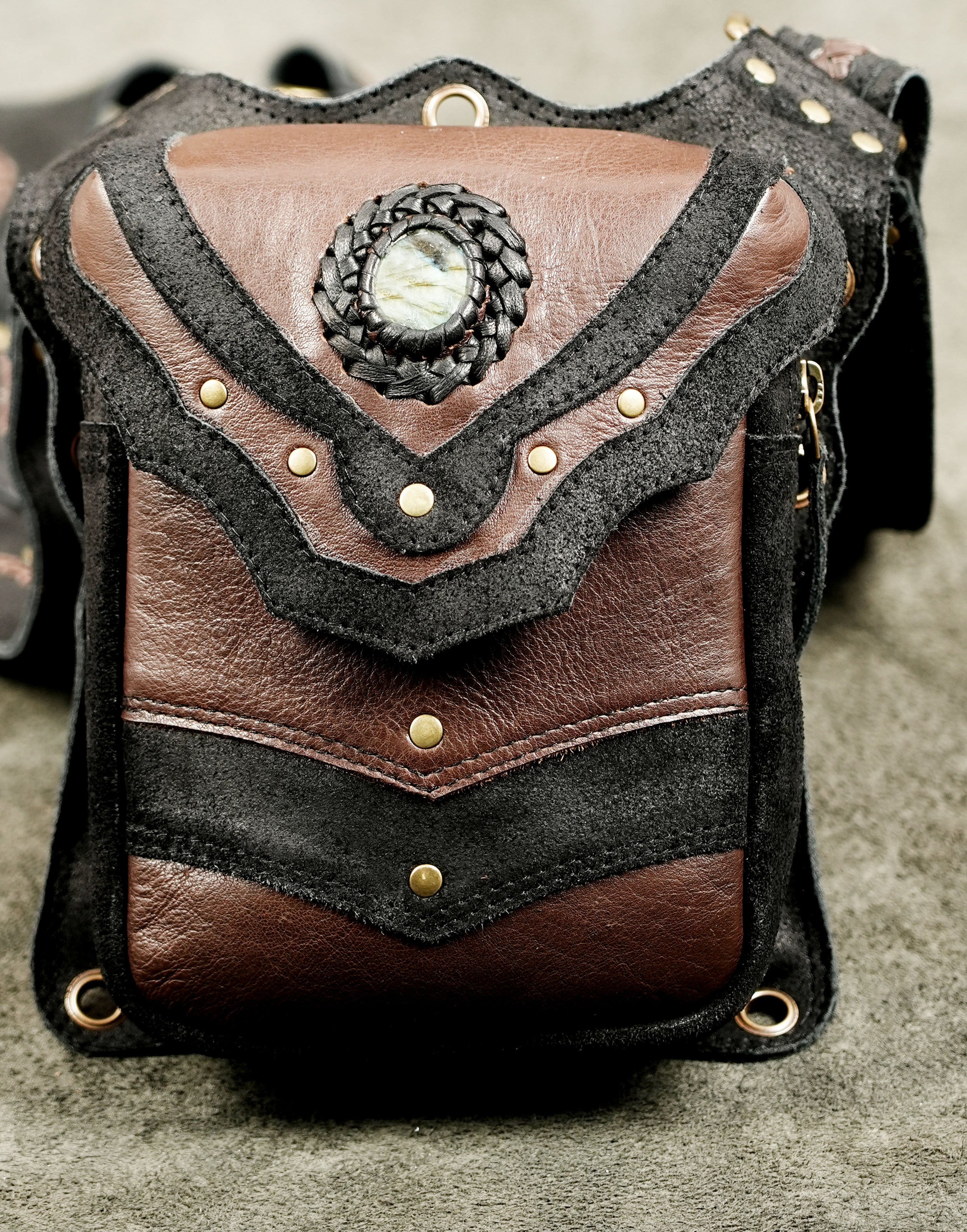 Leather Utility Shoulder Bag with Adjustable Straps