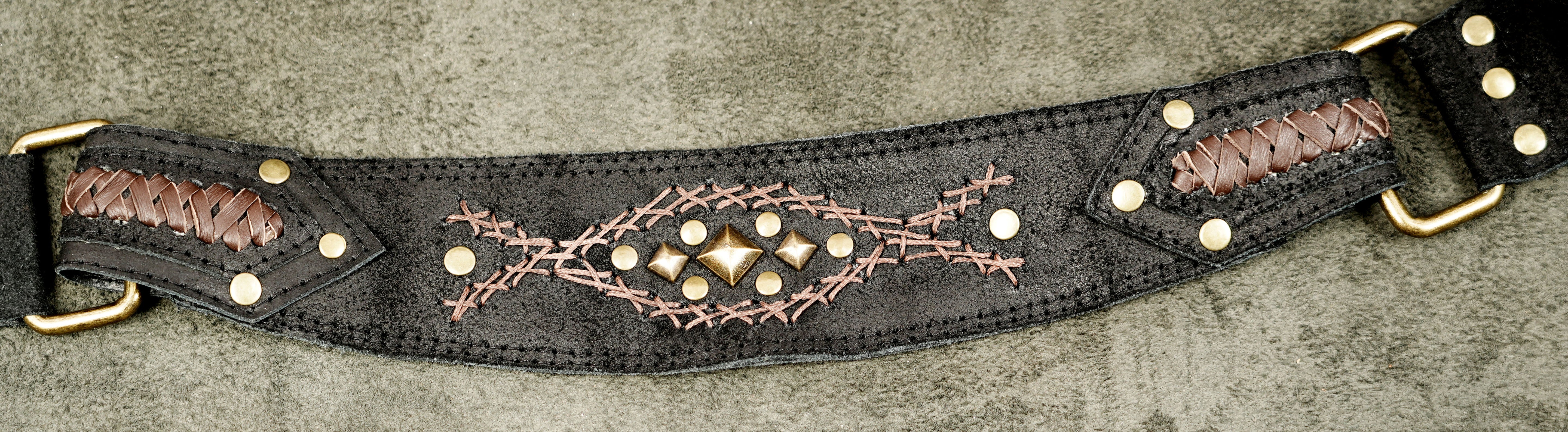 Bohemian Leather Shoulder Holster with Labradorite