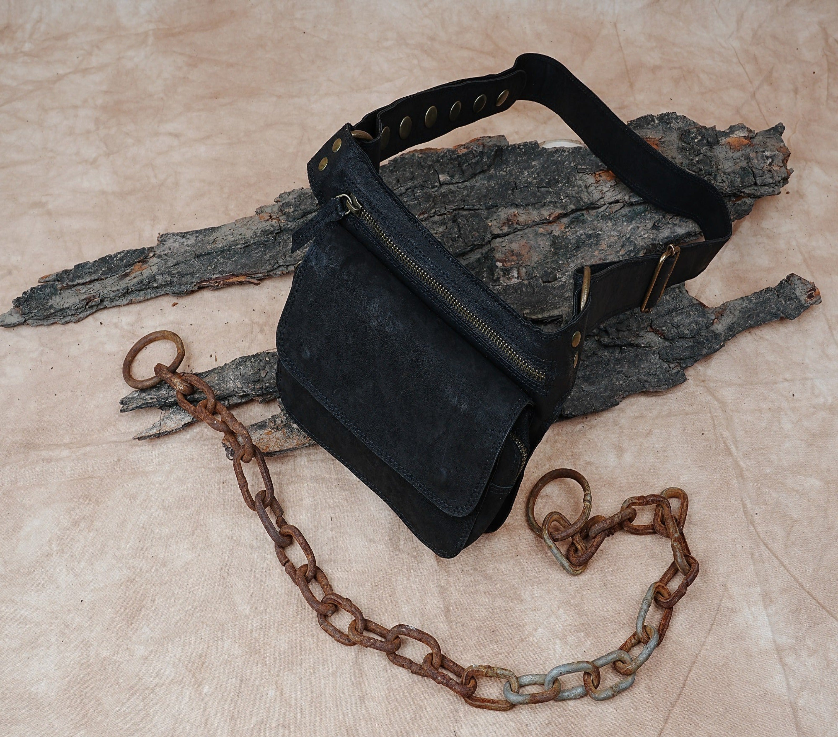 Handmade Leather Waist Bag with Adjustable Belt, Festival Utility Bag and Fanny Pack, Leather Hip Bag, Gift for her