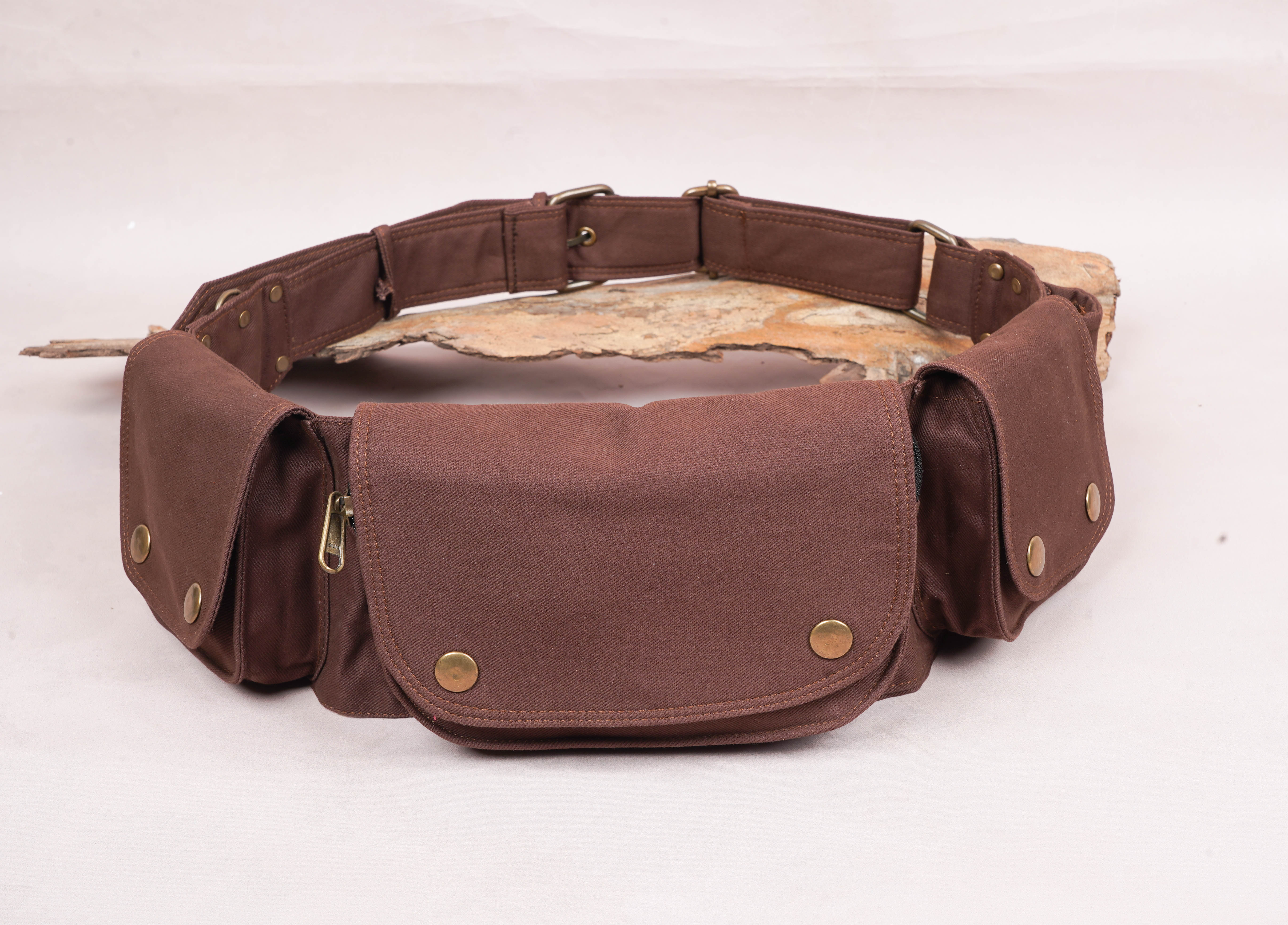 COTTON Brown belt ||Softly & Utility belt For Men and Women || Traveling bag || Money belt pouch ||