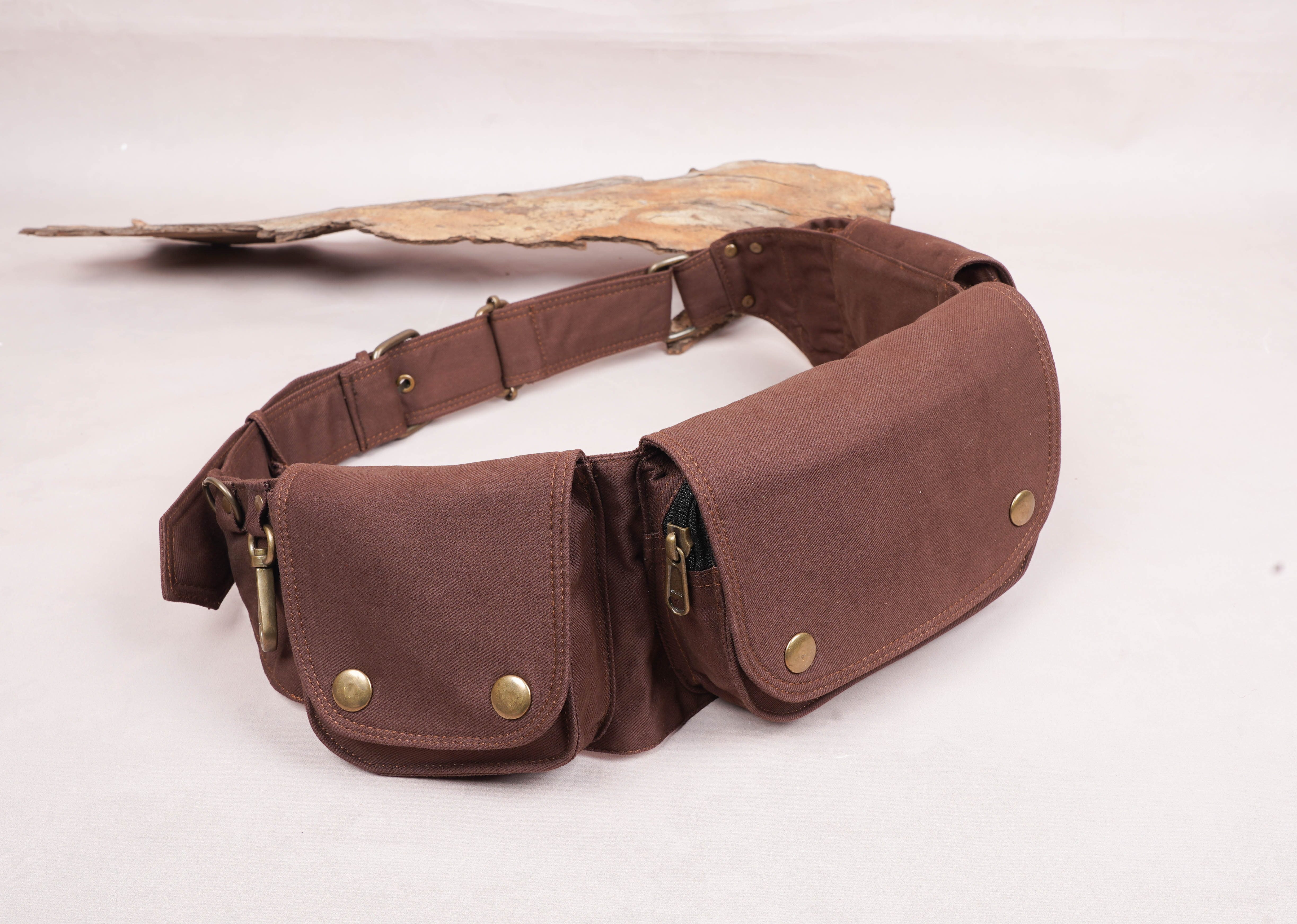 COTTON Brown belt ||Softly & Utility belt For Men and Women || Traveling bag || Money belt pouch ||