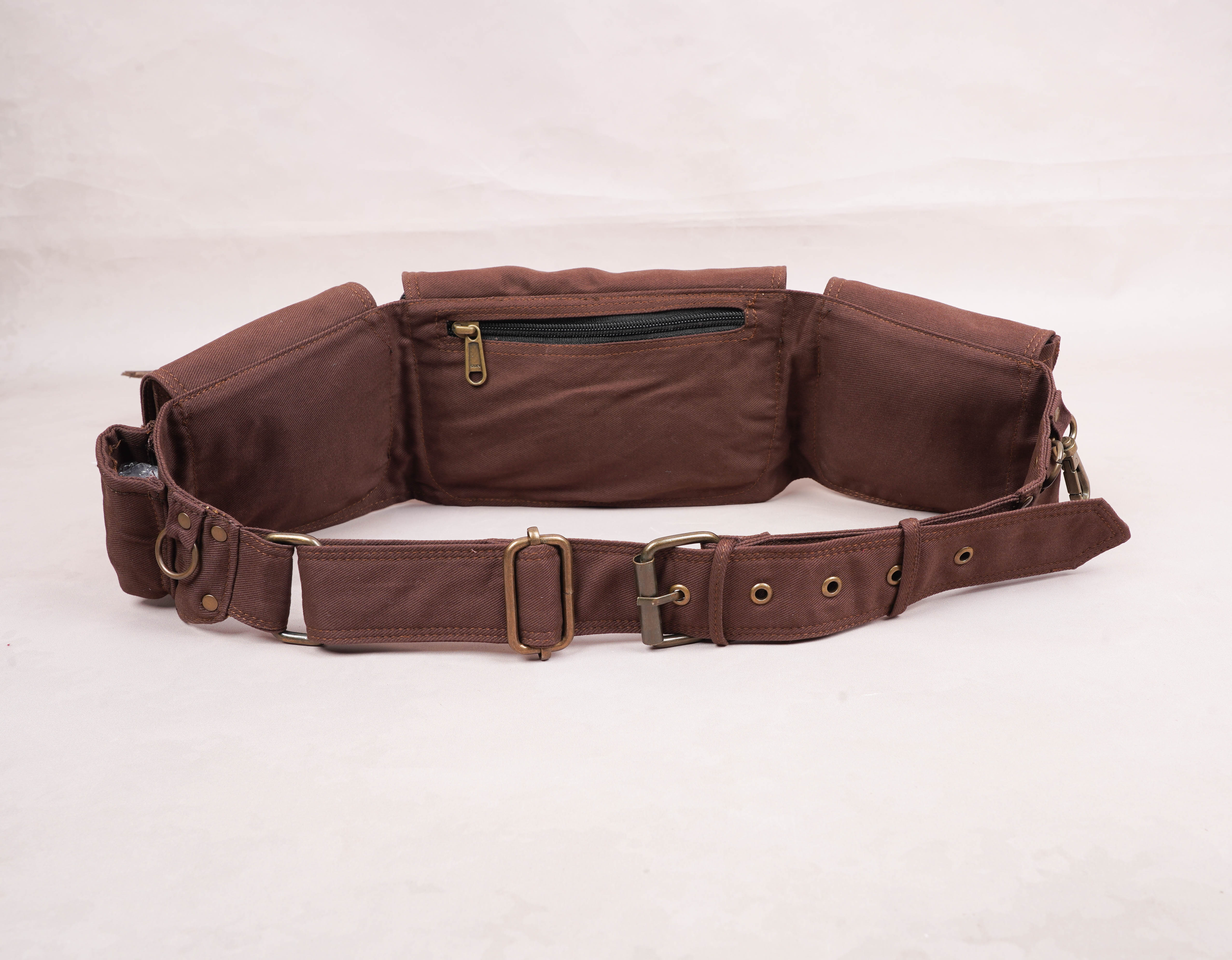 COTTON Brown belt ||Softly & Utility belt For Men and Women || Traveling bag || Money belt pouch ||