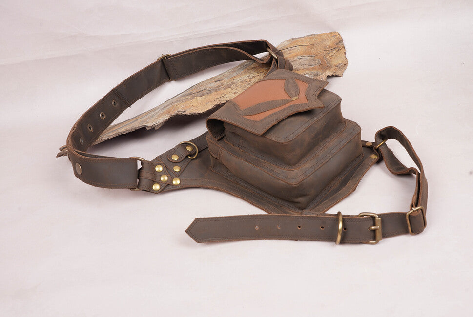 Leather bag | Biker belt | Leather Belt Pouch | Leather Hip belt | Moto bags