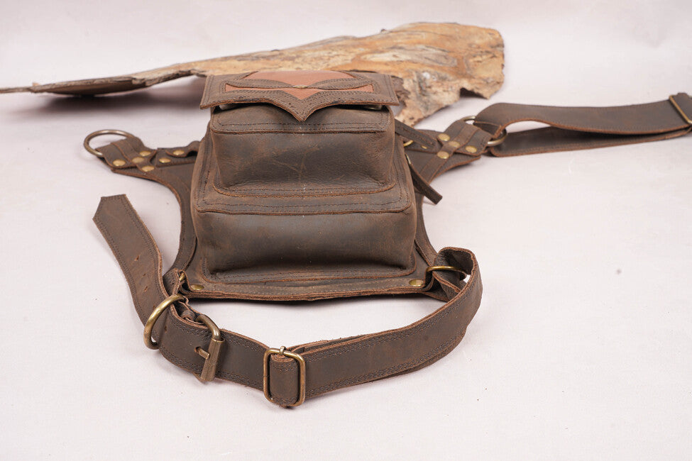 Leather bag | Biker belt | Leather Belt Pouch | Leather Hip belt | Moto bags