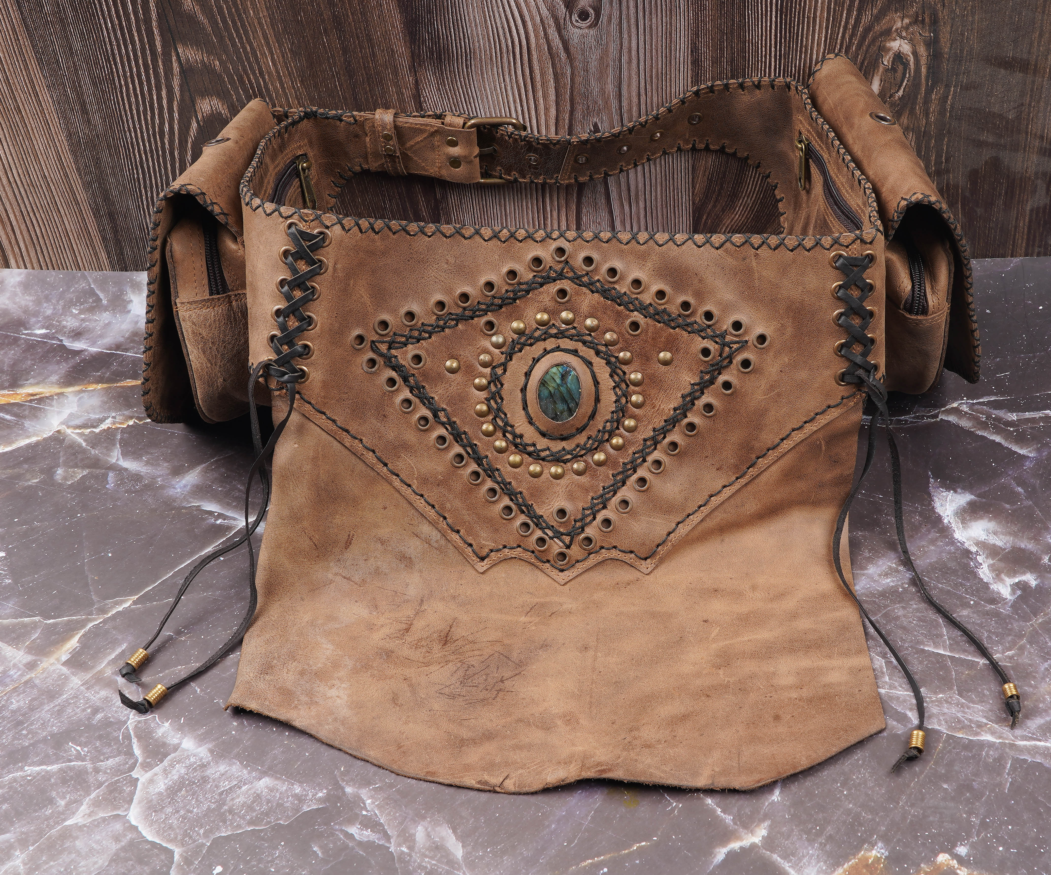 Handmade Leather Skirt Belt Bag