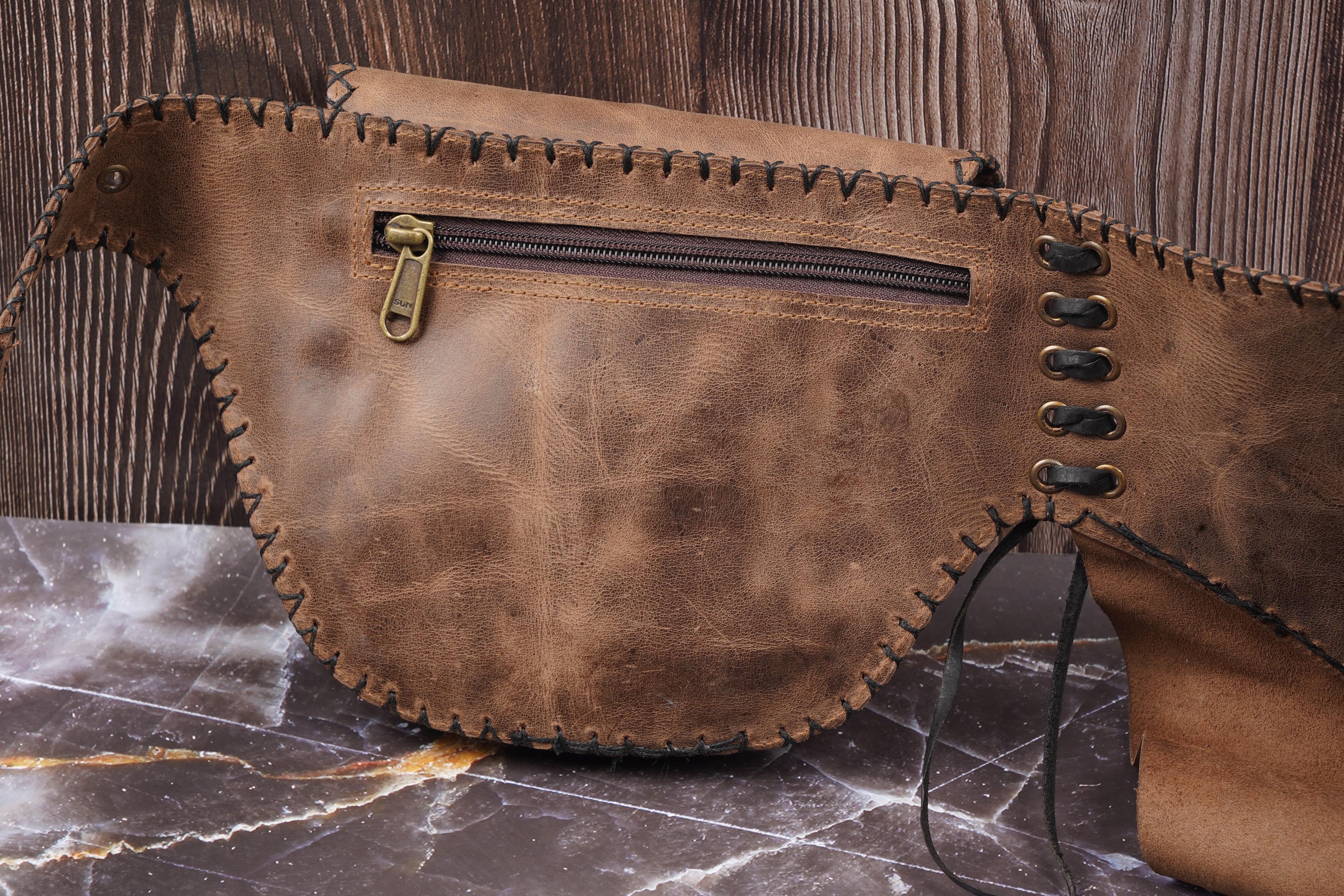 Handmade Leather Skirt Belt Bag