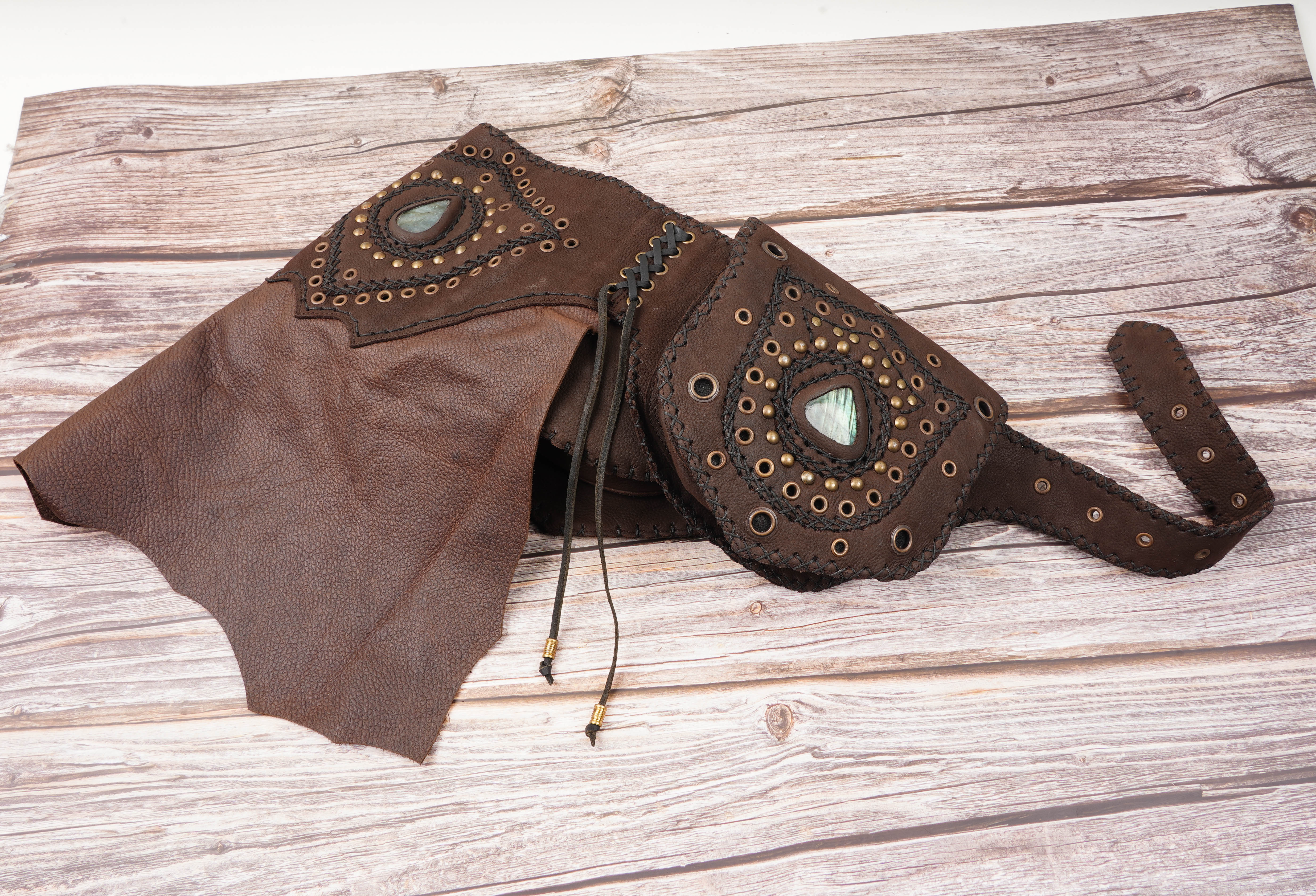 Handmade Leather Skirt Belt Bag