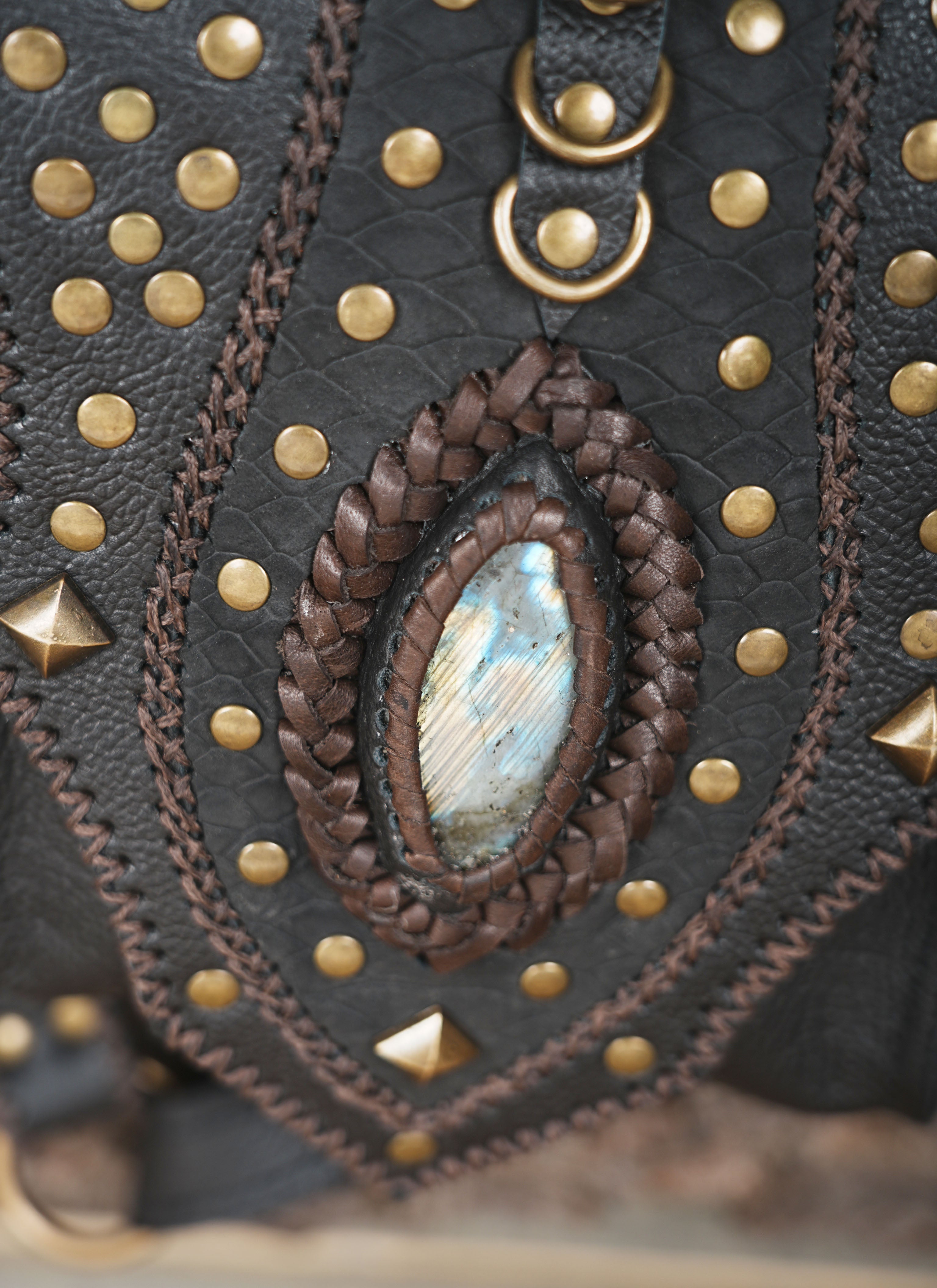 LEATHER HOLSTER|| GEMS STONE HOLSTER || FESTIVAL HOLSTER ||