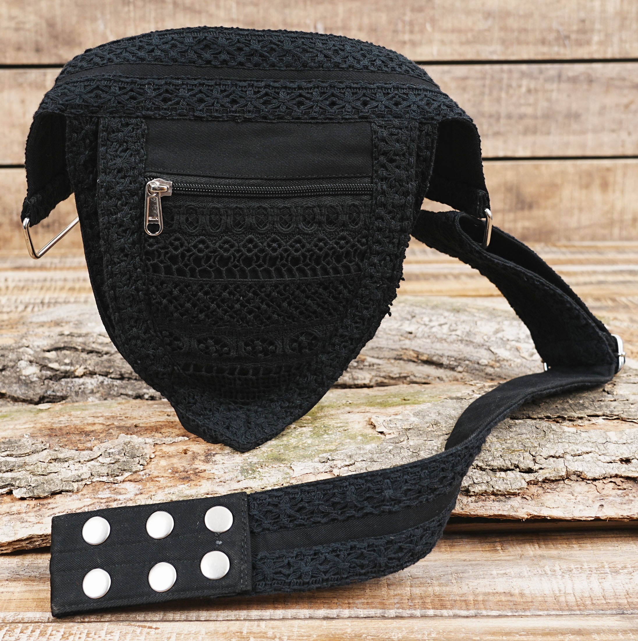 BLACK COTTON WAIST BAG || SIMPLE LOOK STYLE || FOR WOMEN & MEN FOR TRAVELLING || HANDMADE ||