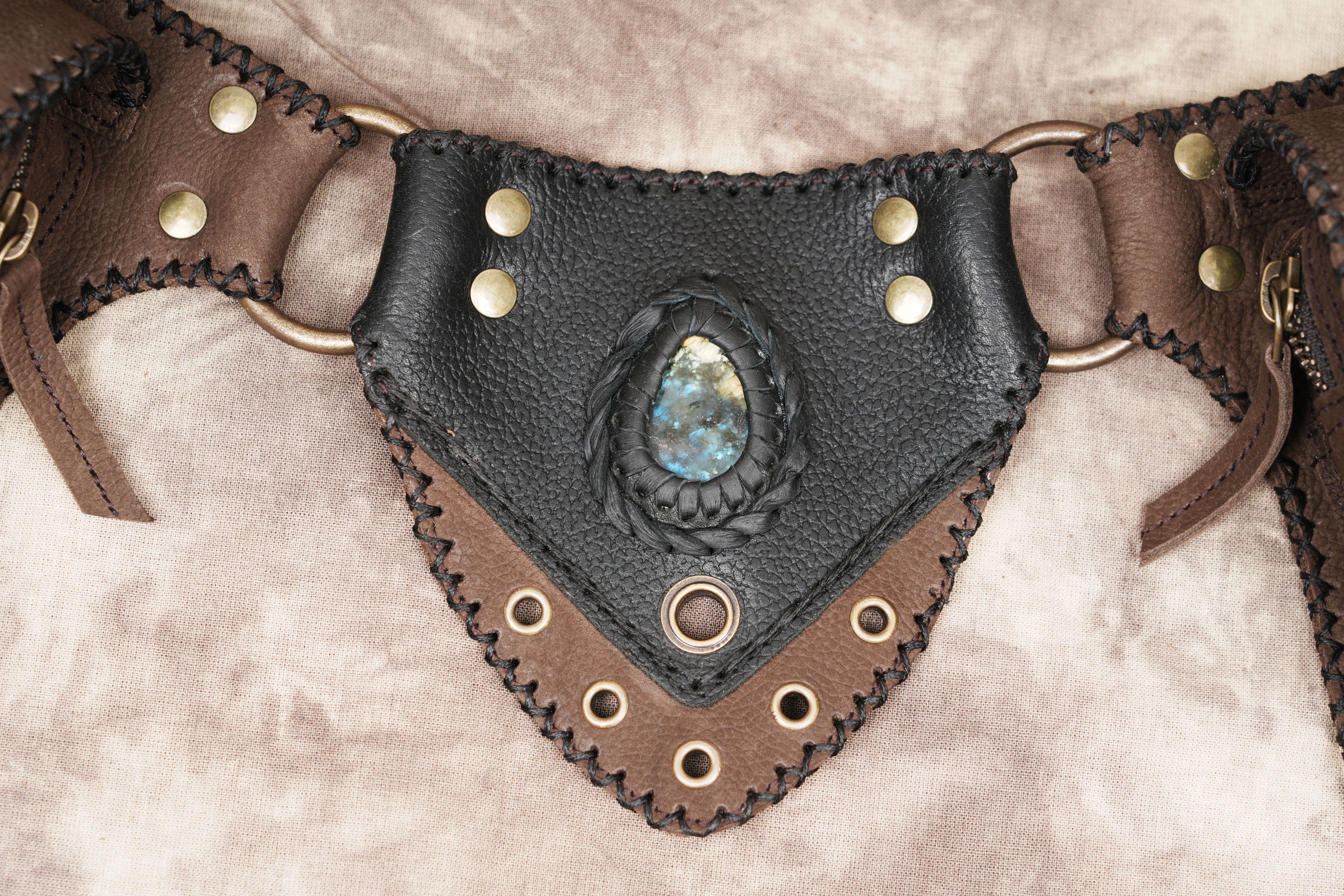 LEATHER HIP BAG || FESTIVAL FANNY BAG || LEATHER Belt WITH GEMSTONE || TRAVEL BELT || ADJUSTABLE BELT | LEATHER HIP BELT BAG