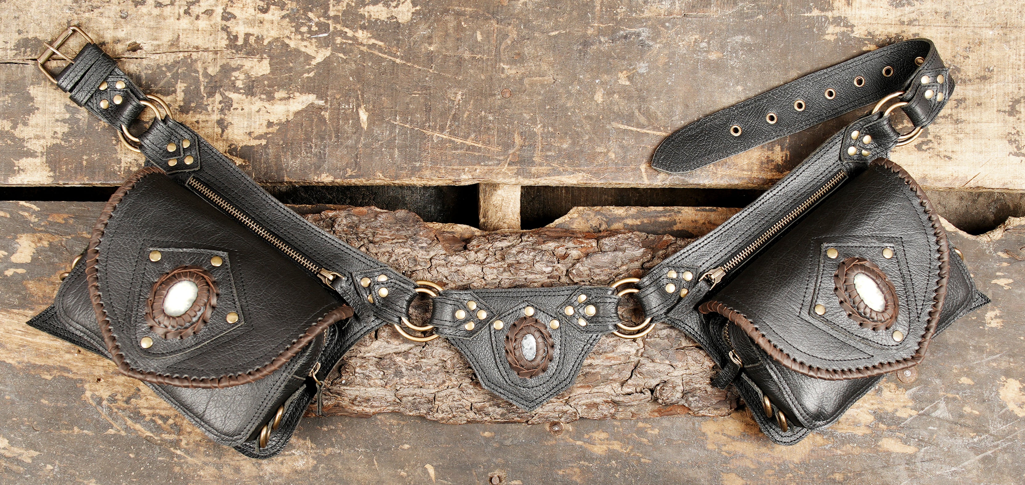Double pouch waist belt (LT-AB-WB-6083)