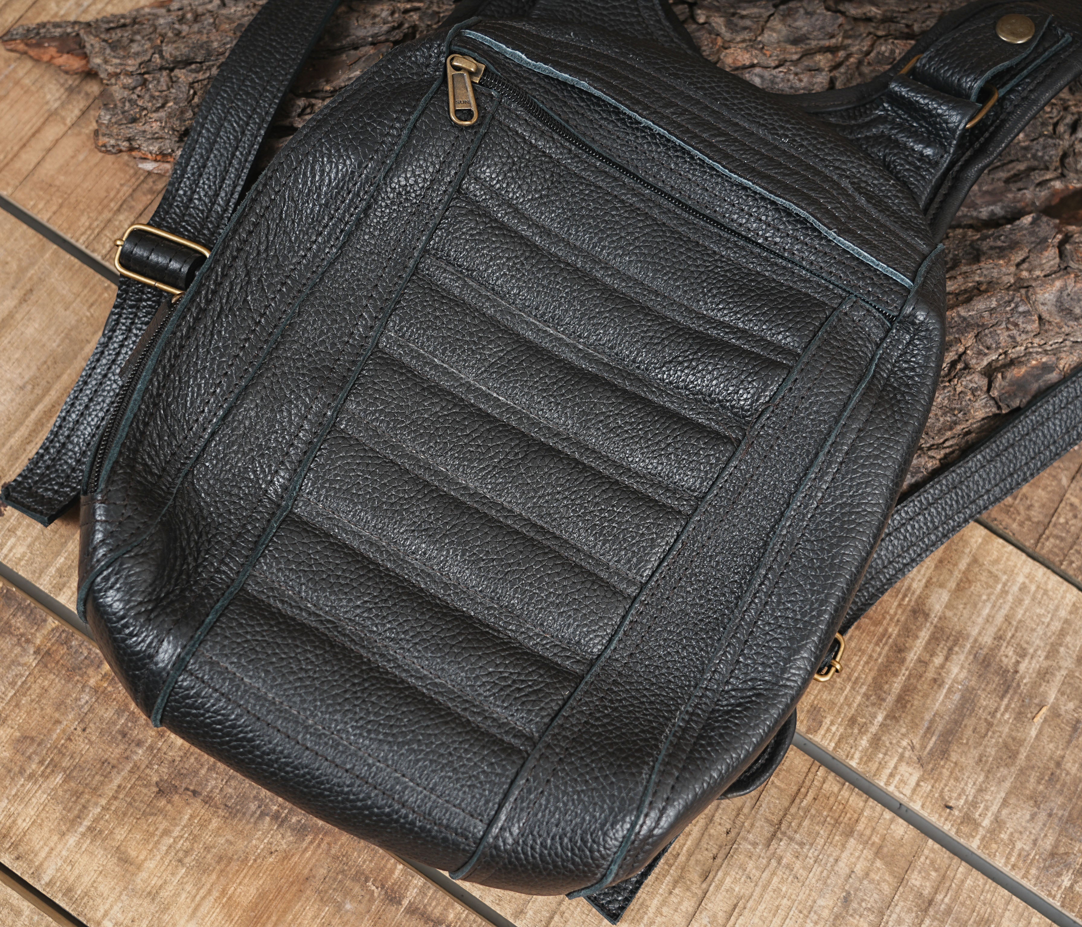 Functional Leather Ninja Bag: Travel, Office, College & School Essentials