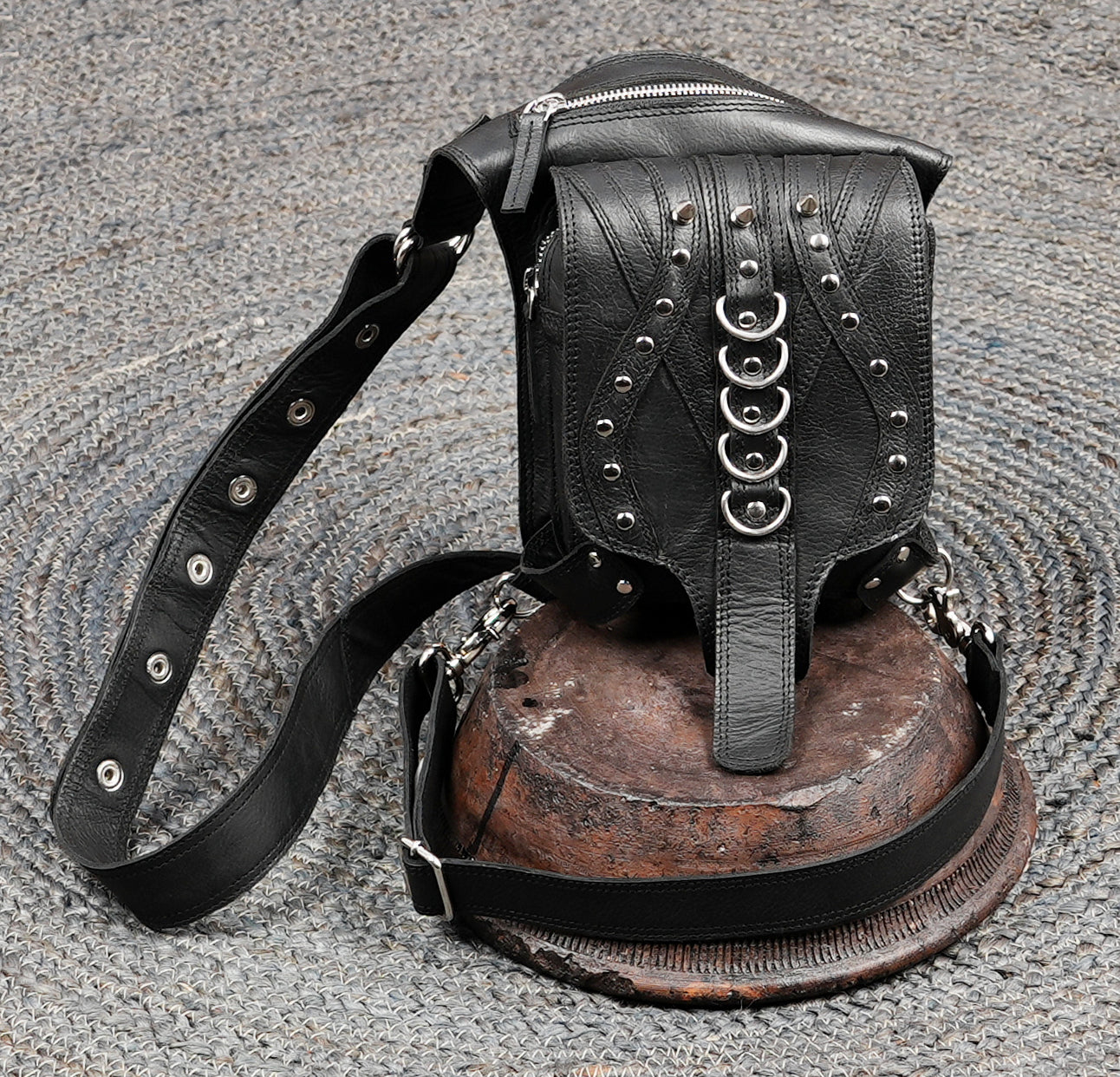 Leather waist and leg belt for festivals