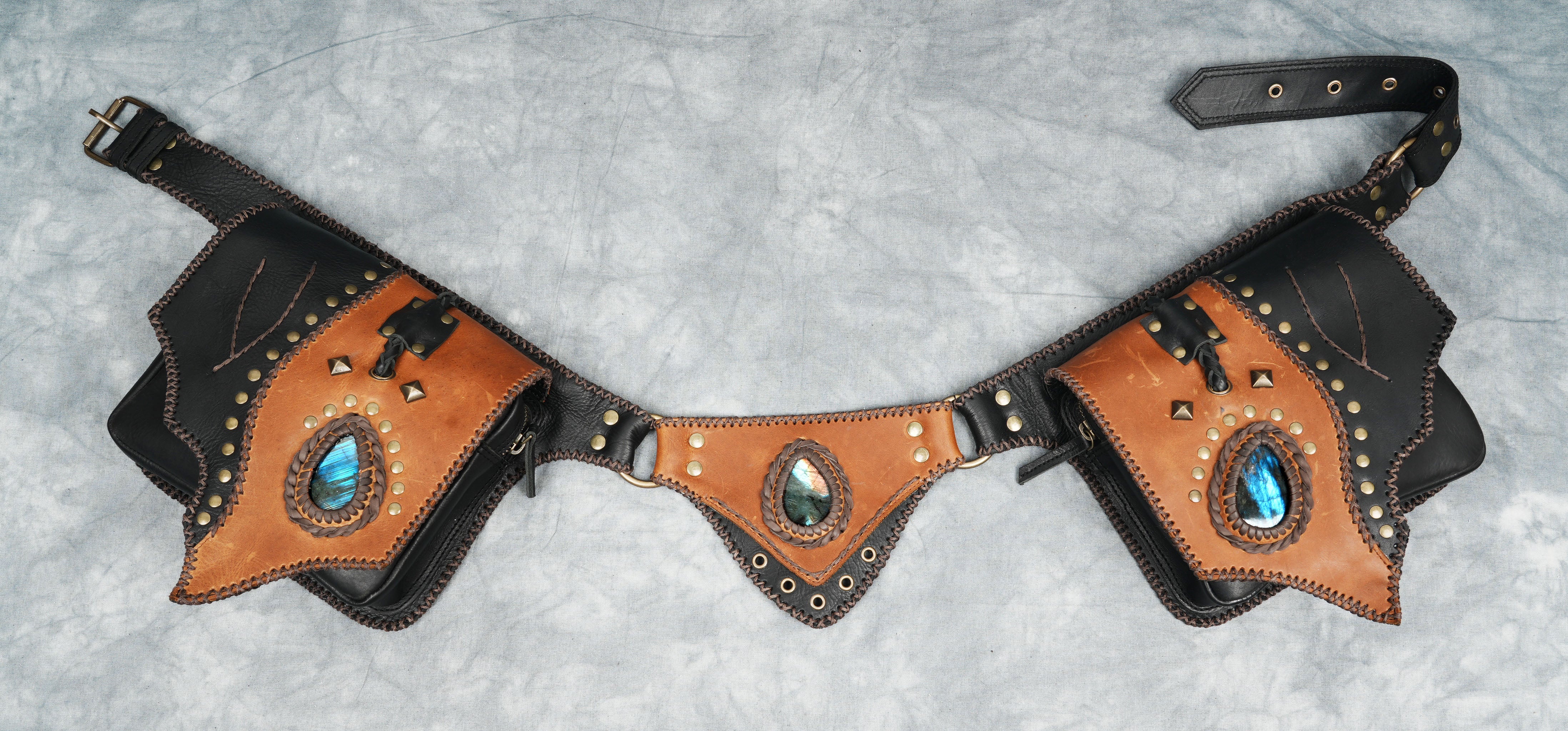 Handmade Leather Belt | Festival Pocket Belt | Travel Belt | Adjustable Belt | Leather Hip Belt bag