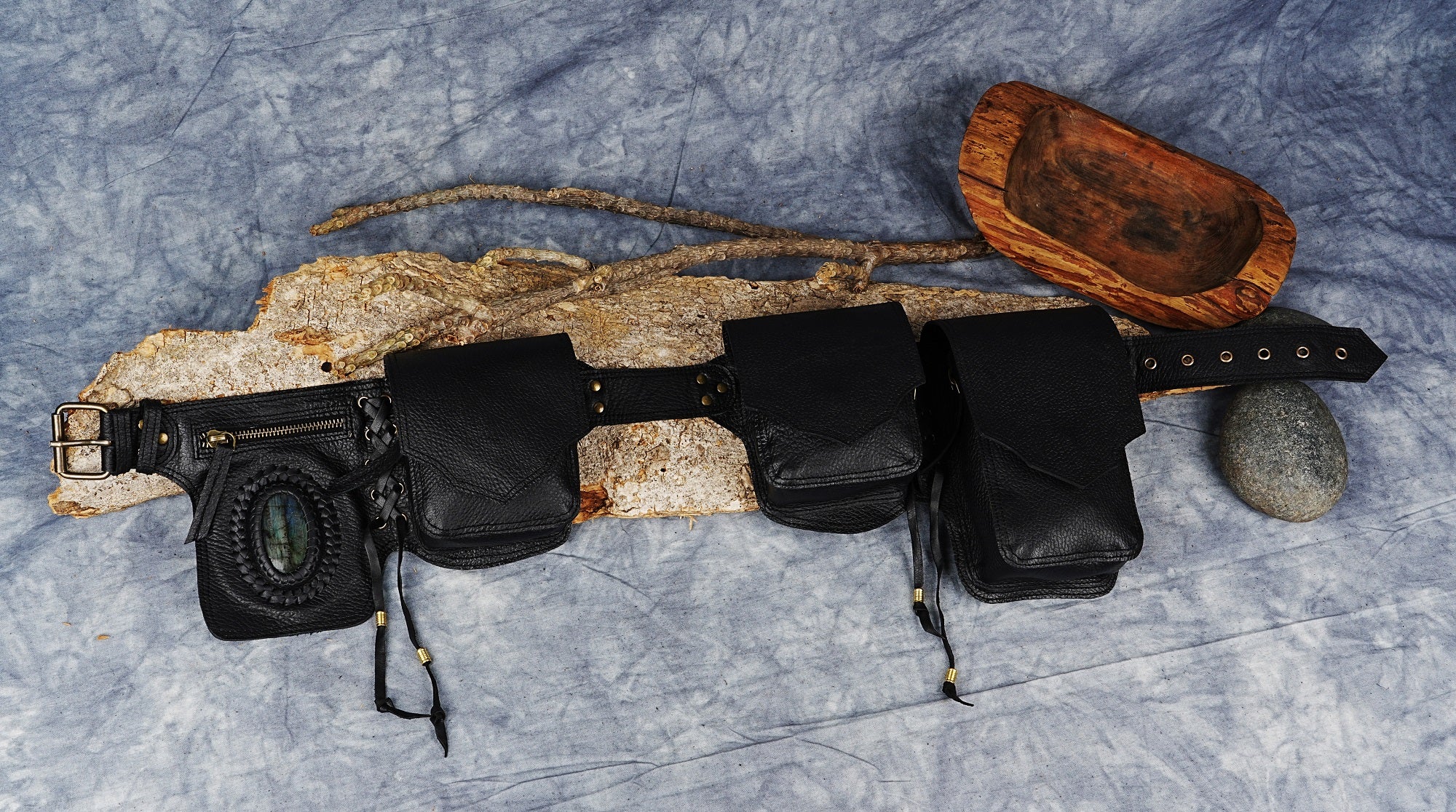 Leather Utility Belt | Festival Pocket Belt | Travel Belt Handmade | Adjustable Belt | Leather Hip Belt bag