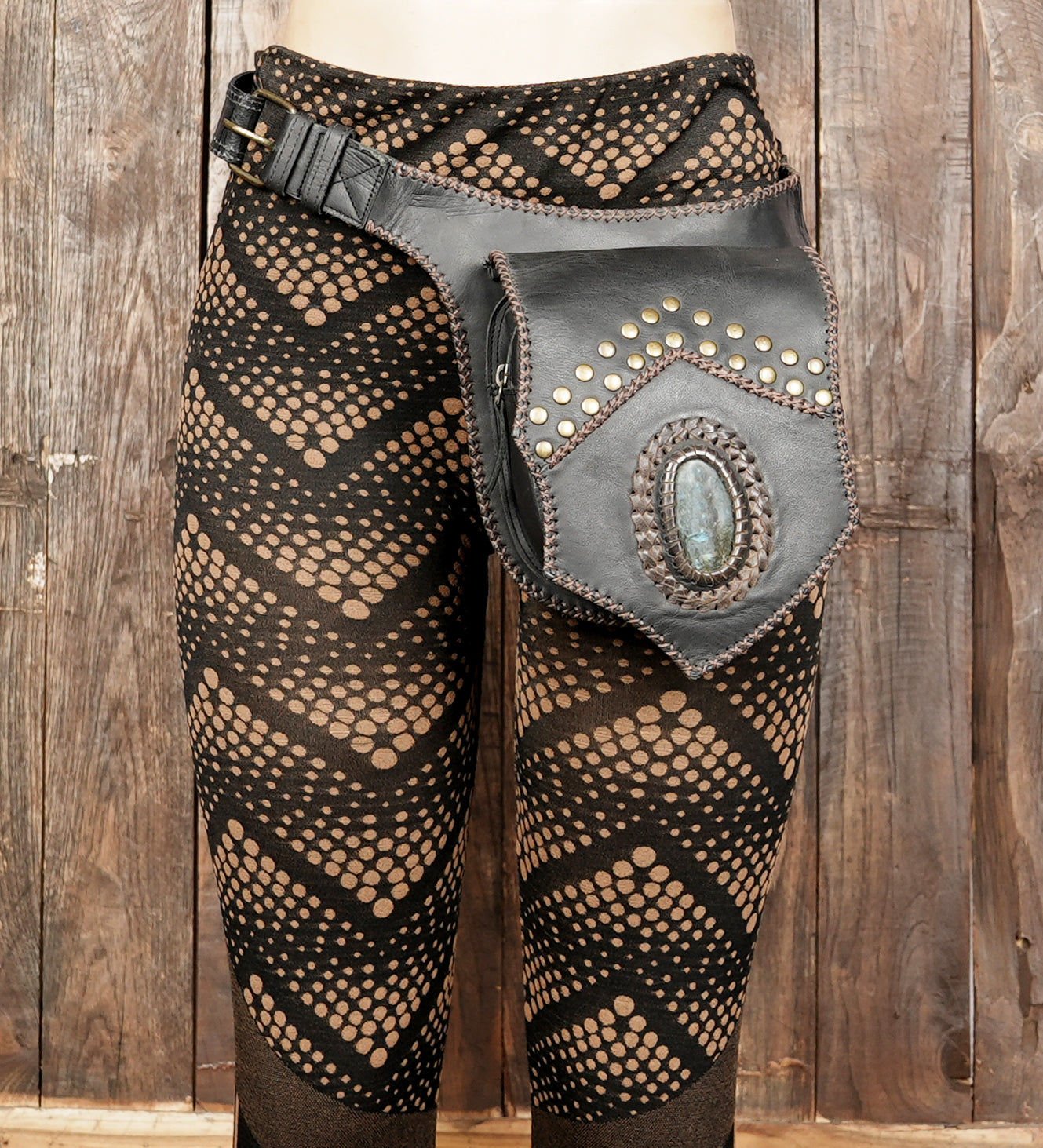 Leather waist belt accessory for hippie boho and street style looks