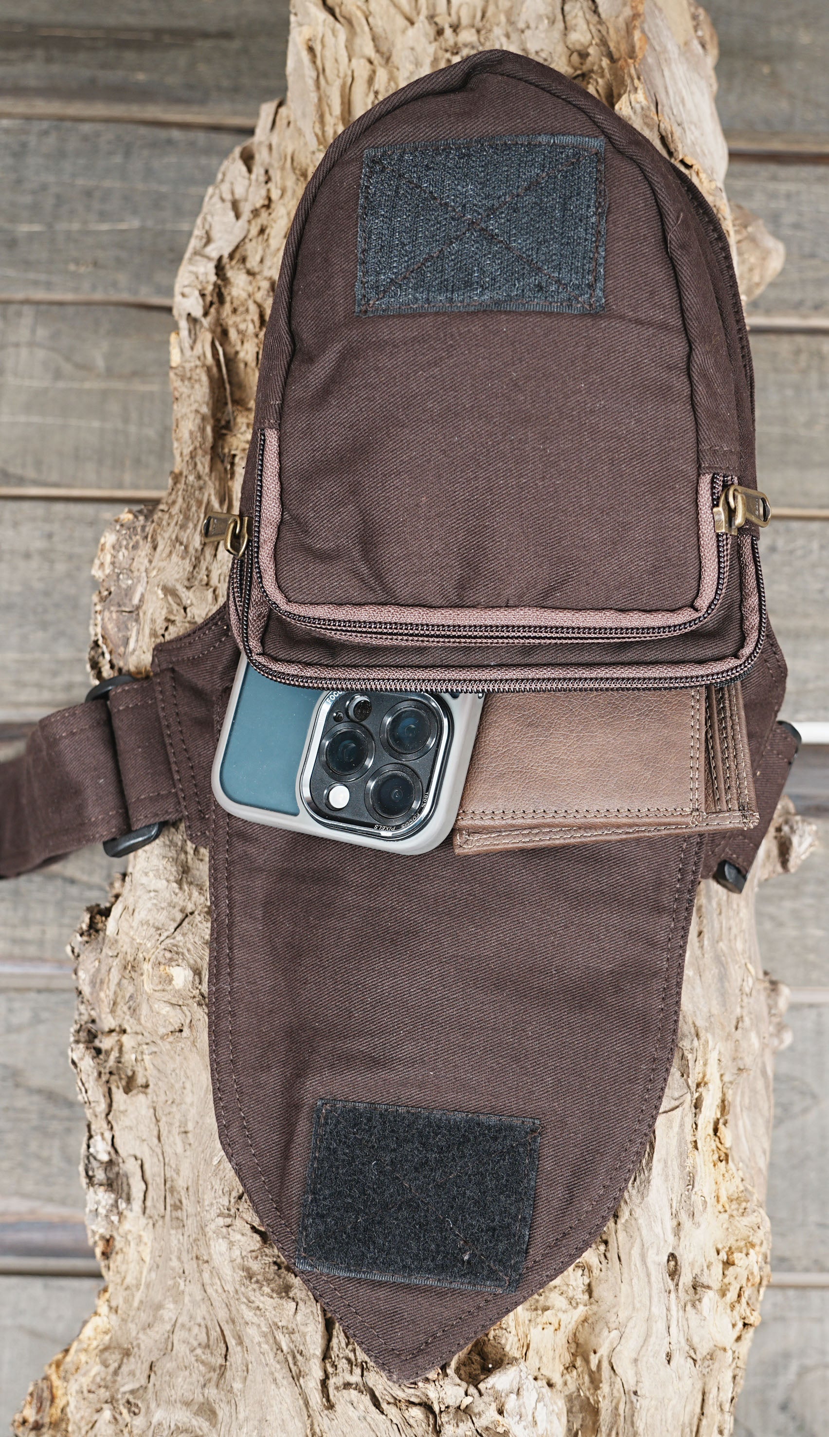 BROWN COTTON HIP BAG || FOR WOMEN & MEN FOR TRAVELLING ||