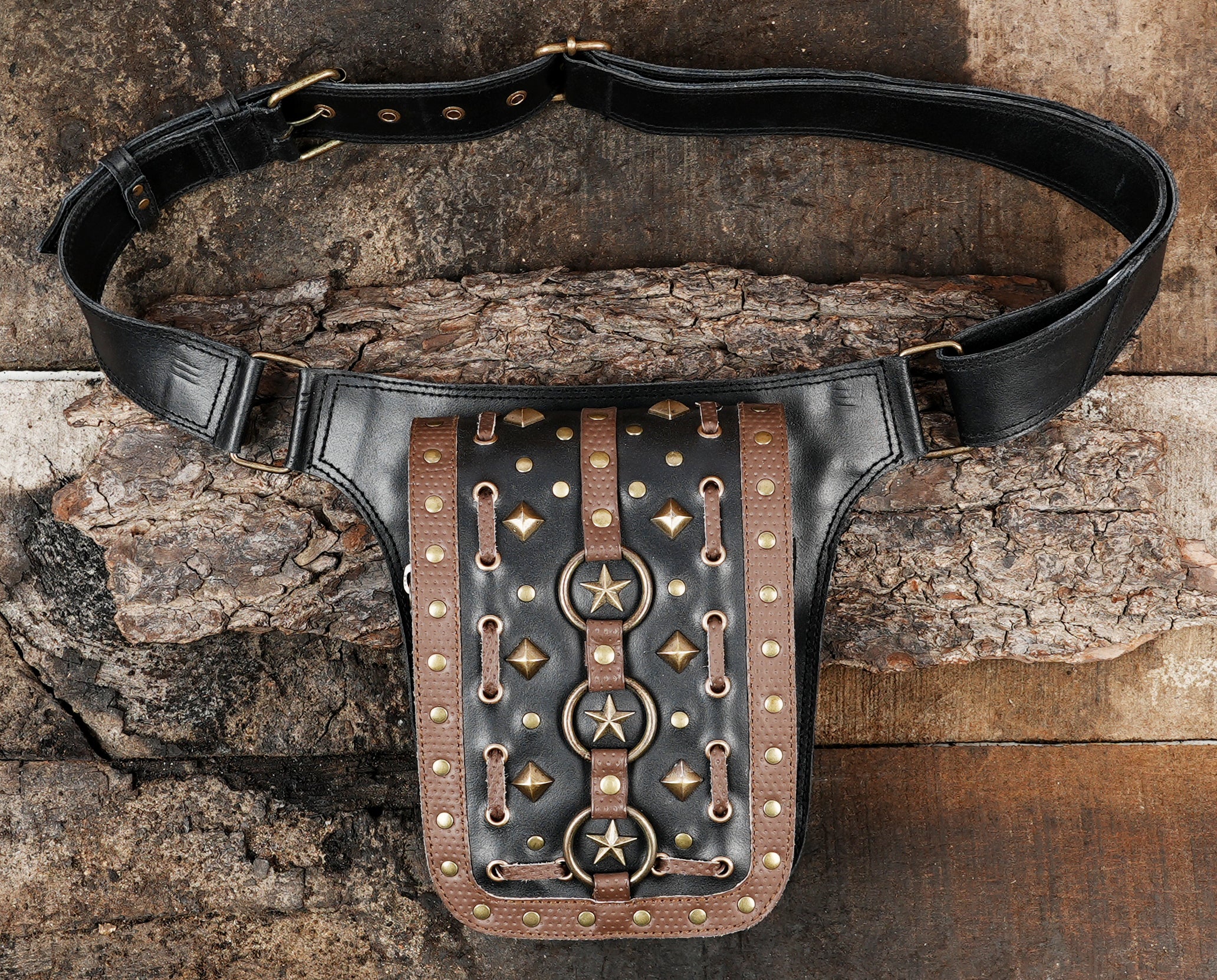 Leather Belt Featuring Antique Brass Rings 50% Off worldwide free shipping