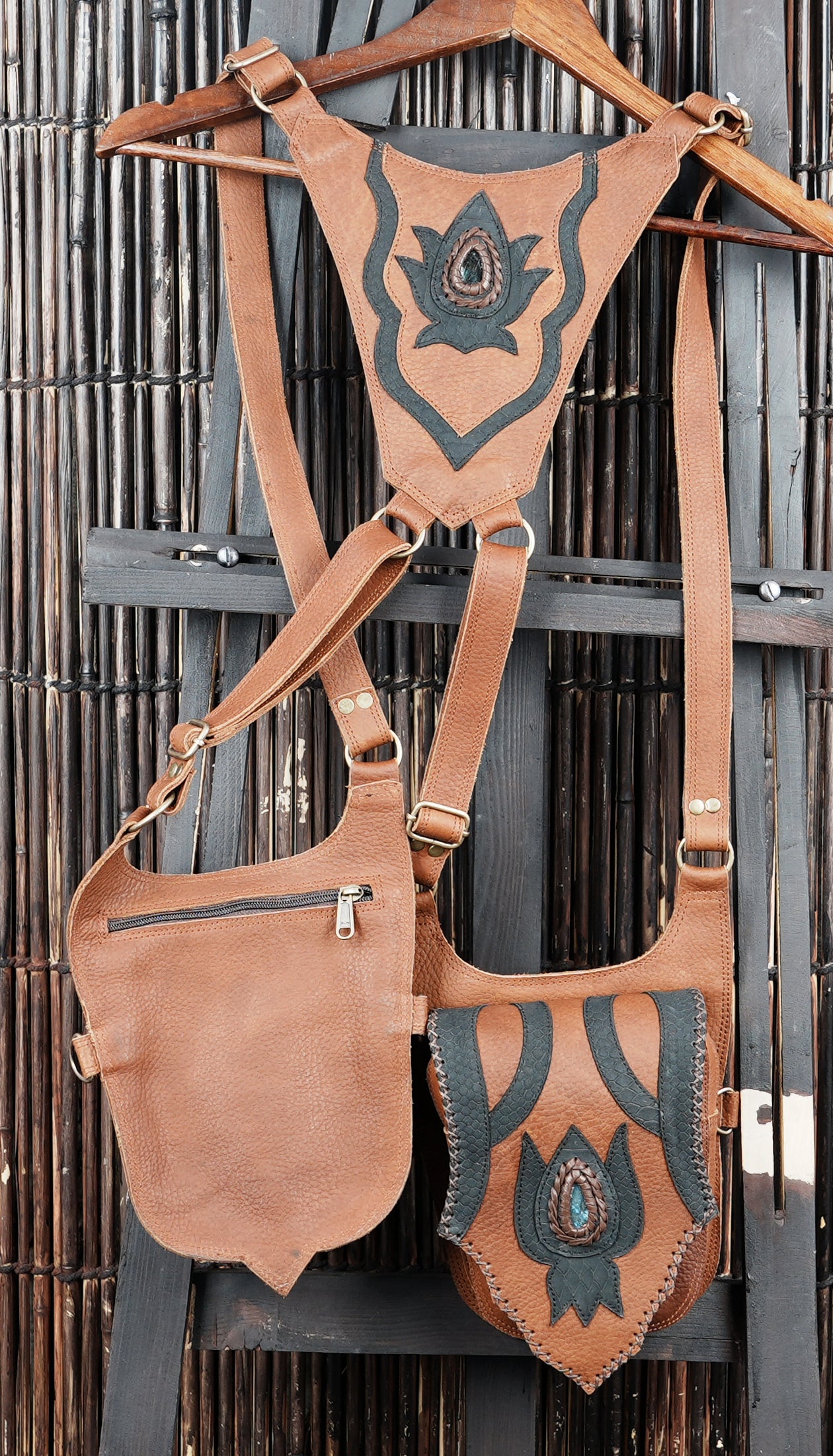 Premium leather thigh holster with strong stitching and adjustable fit