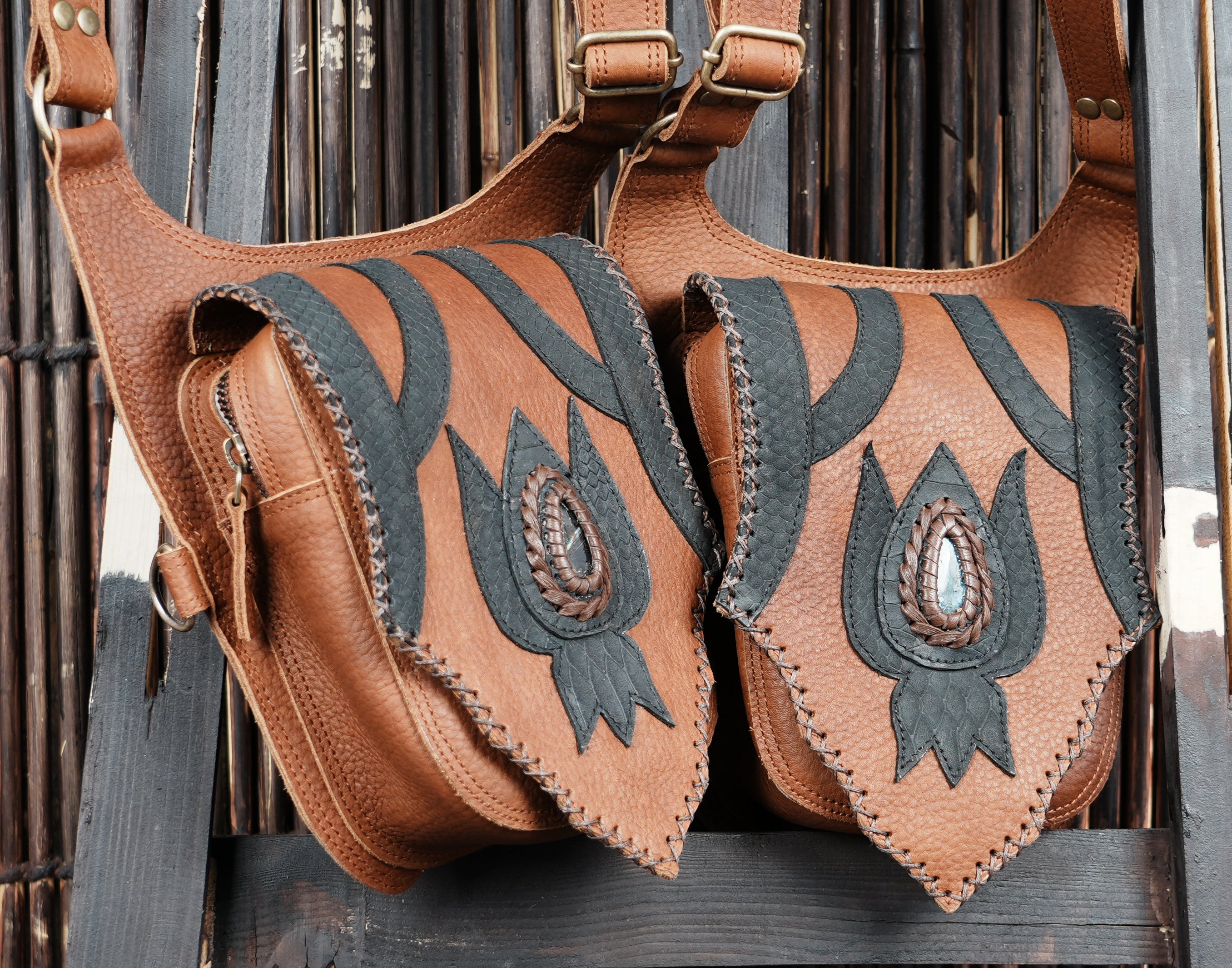 Unisex leather waist thigh holster for festivals and travel