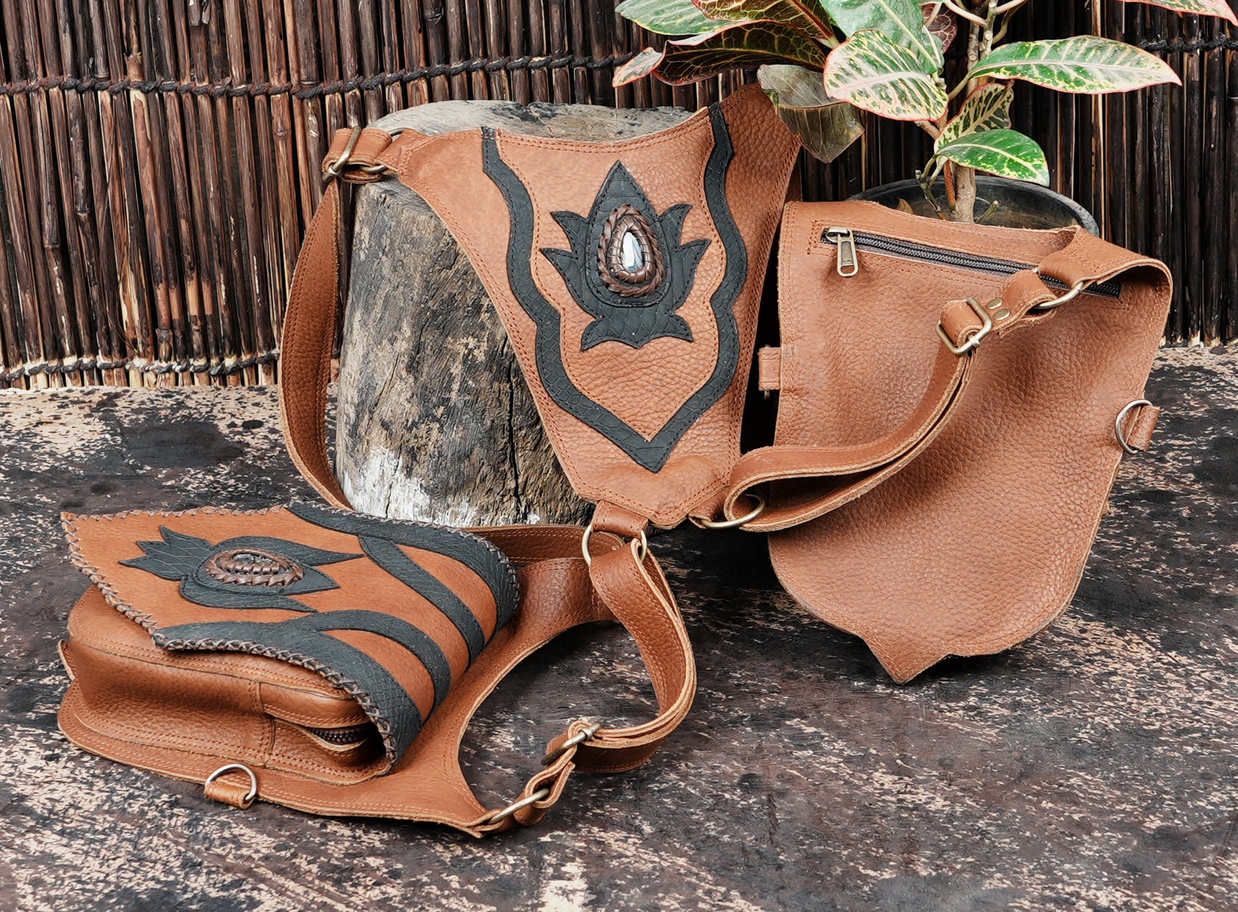 Adjustable leather thigh holster for Burning Man and outdoor events