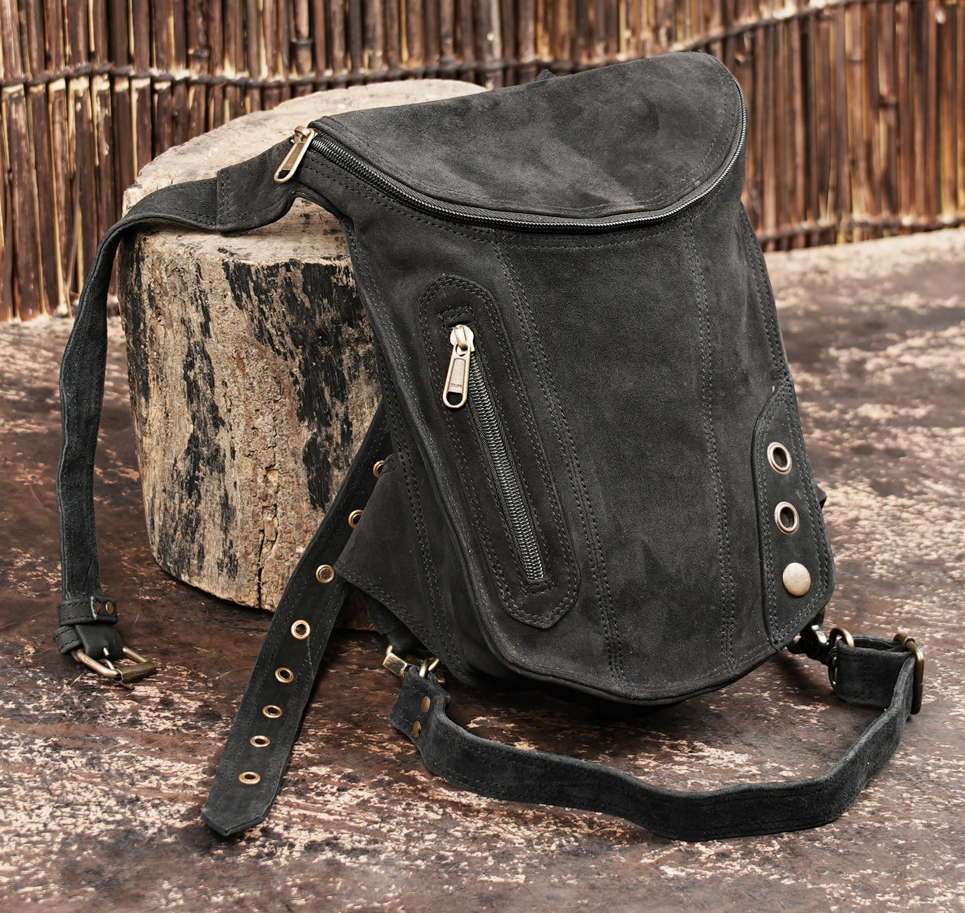 Handmade leather thigh belt for hands free everyday use