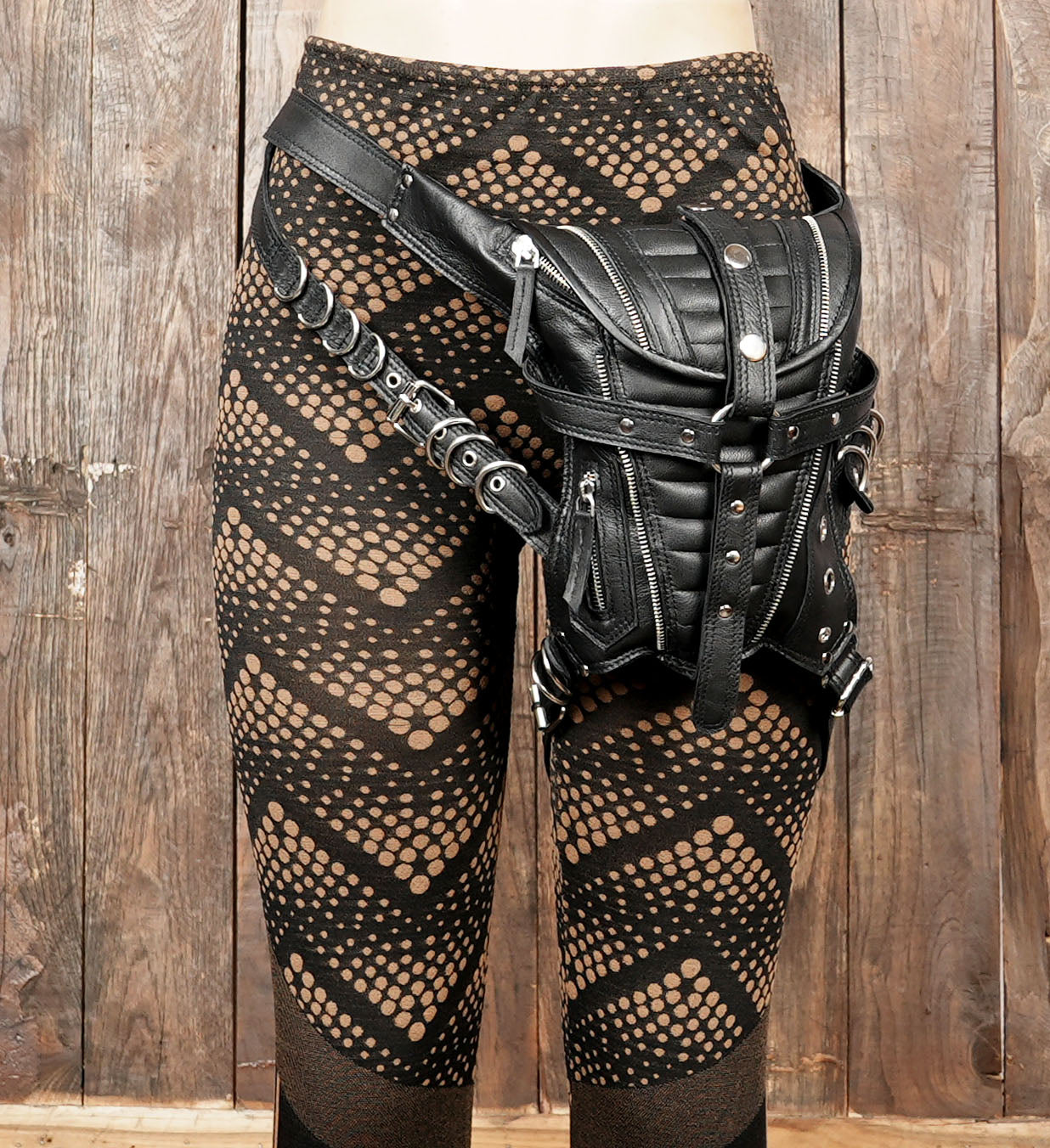 Artisan leather waist and leg belt for festivals and cosplay