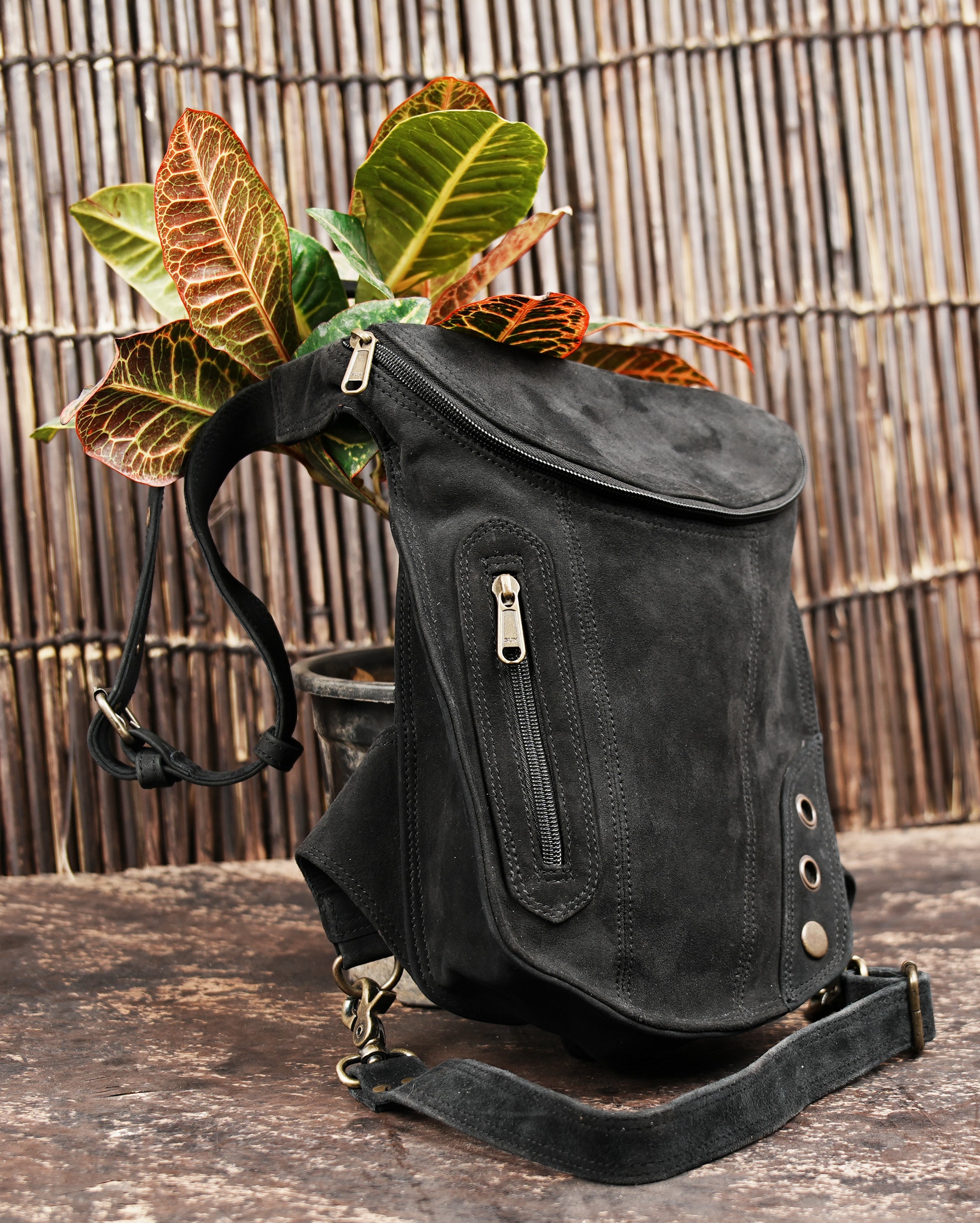 Handmade leather waist leg belt with strong stitching