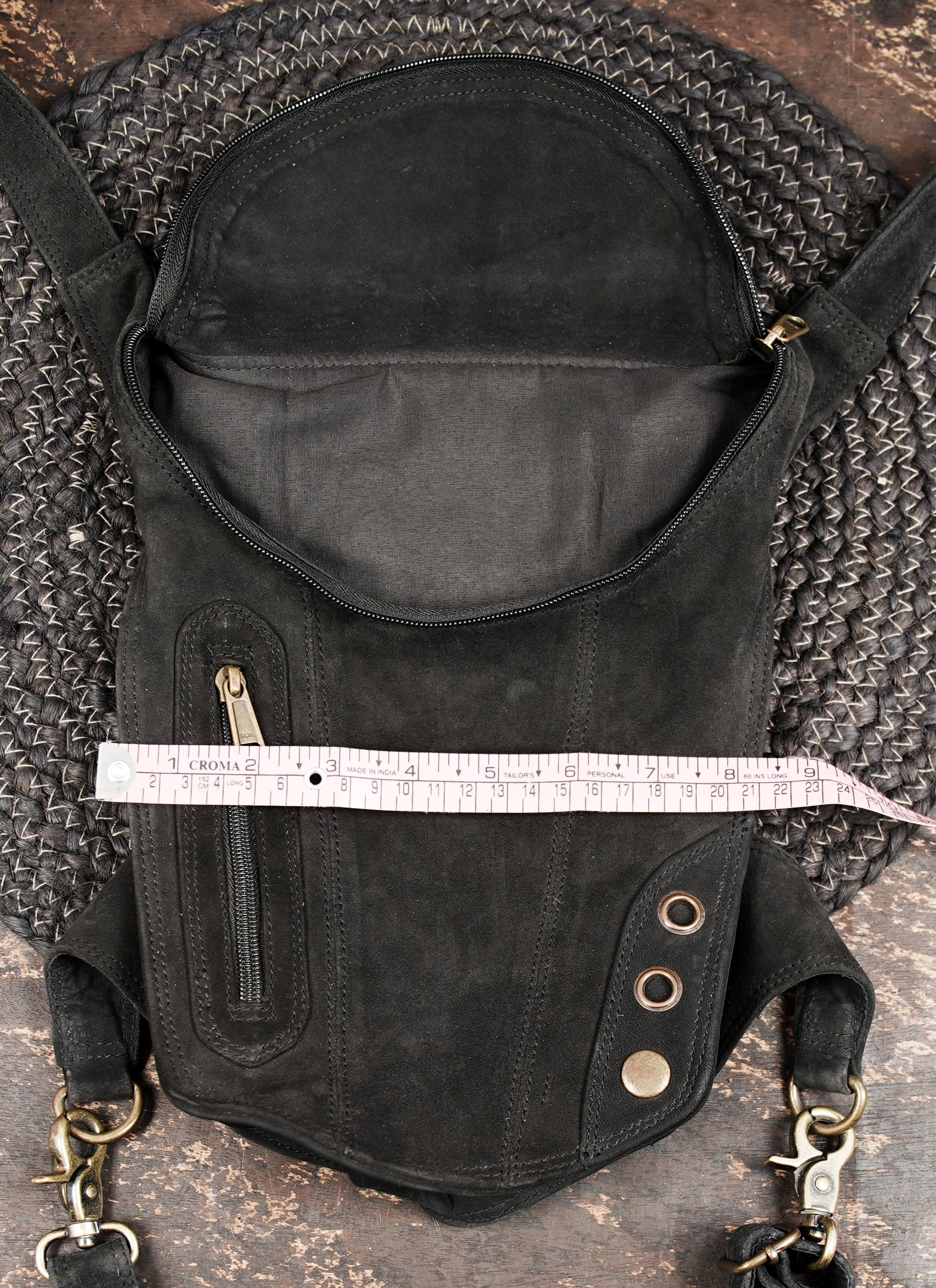 Functional leather waist thigh belt with compact pouch