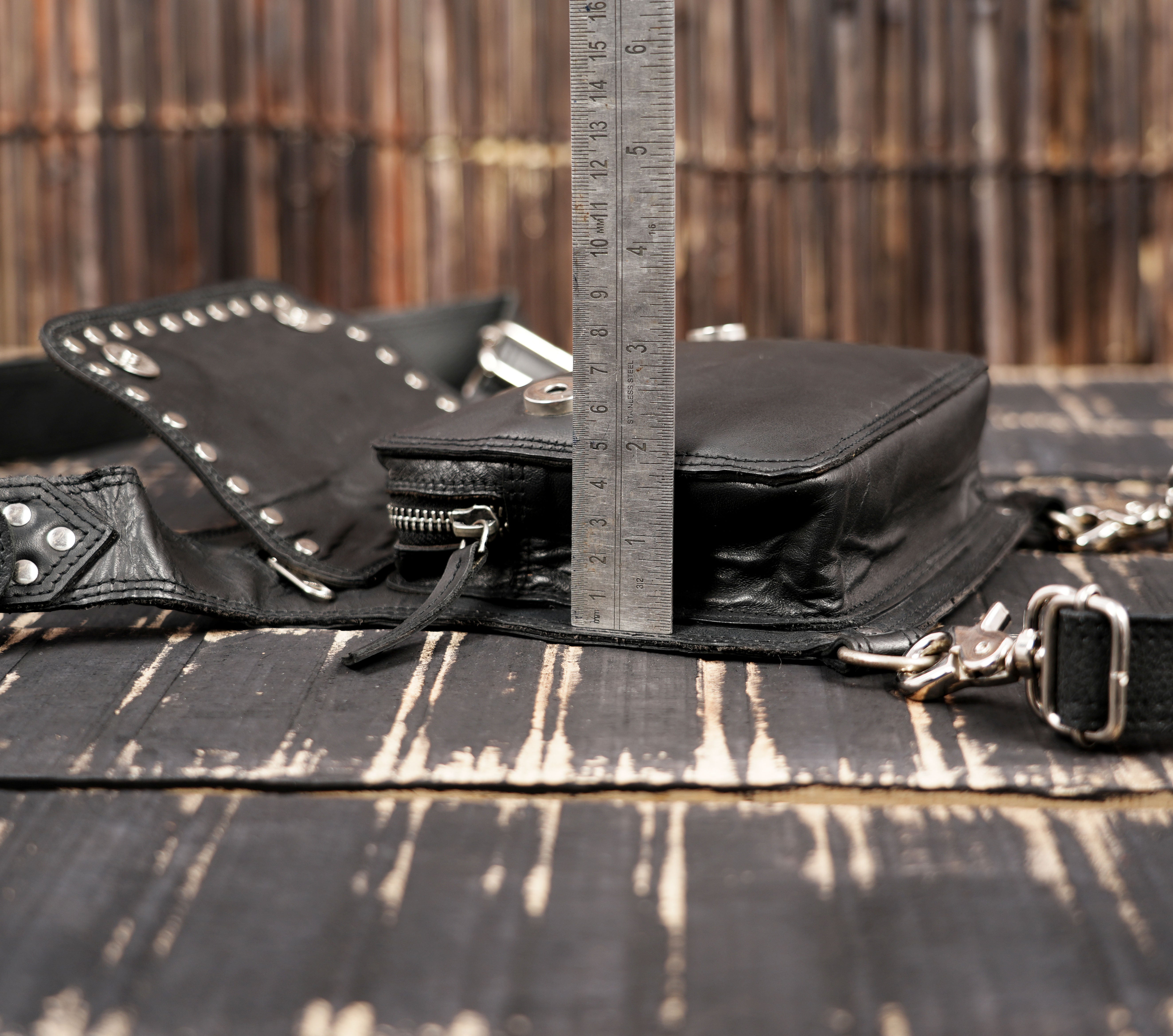 Premium leather waist thigh holster with rivet detailing